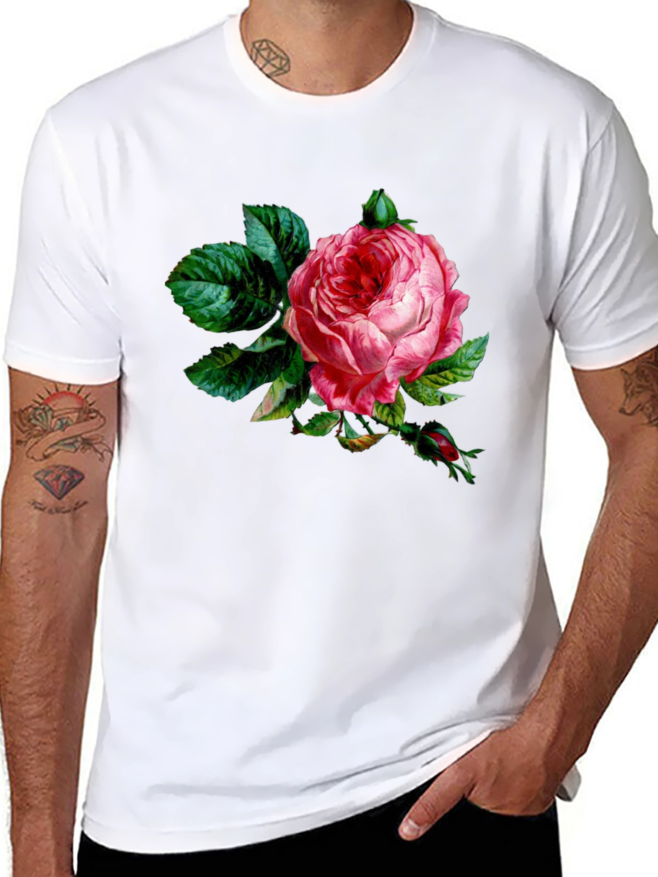 Black Rose Graphic Black T-Shirt view 8
