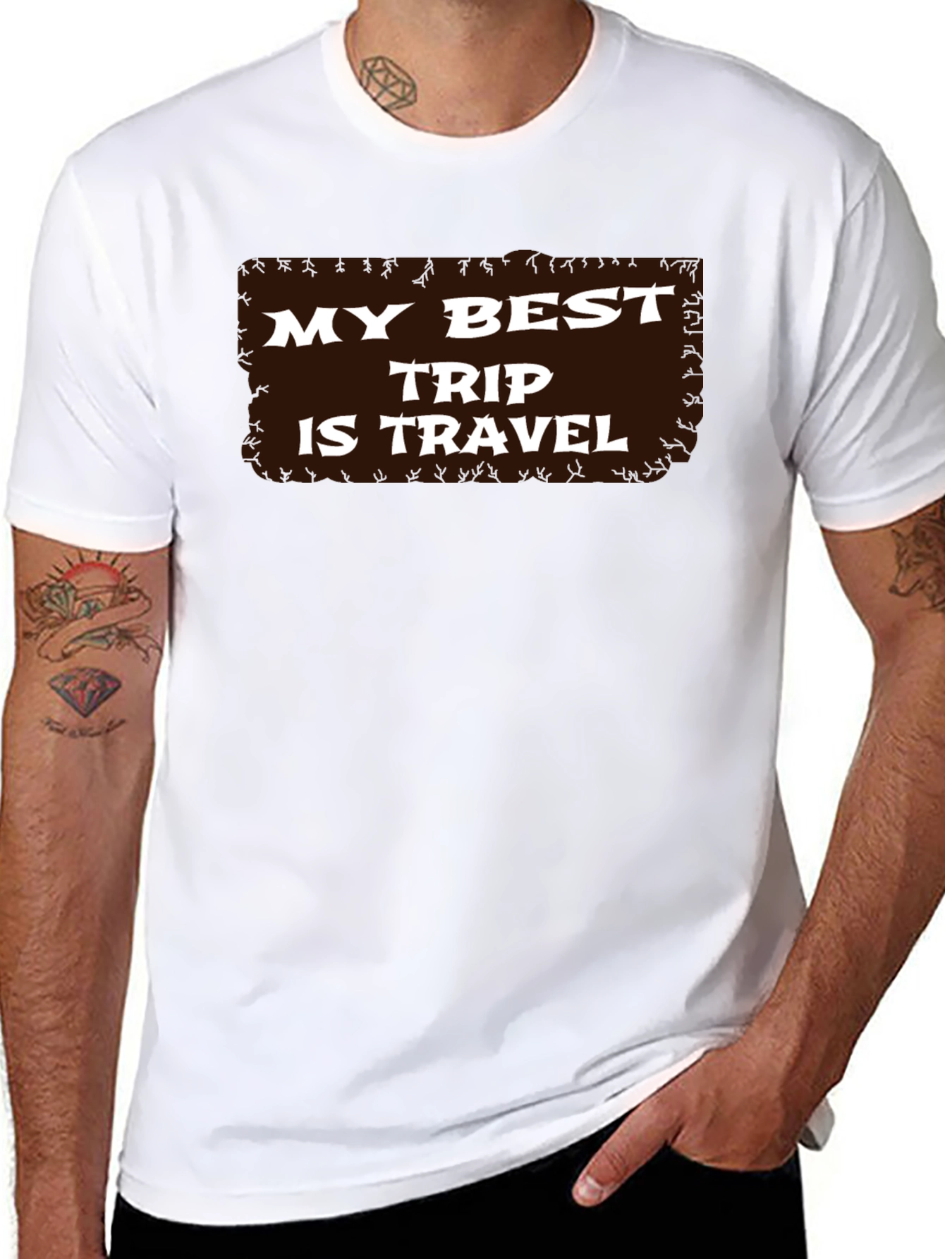 Black My Best Trip is Travel - Graphic T-Shirt view 8