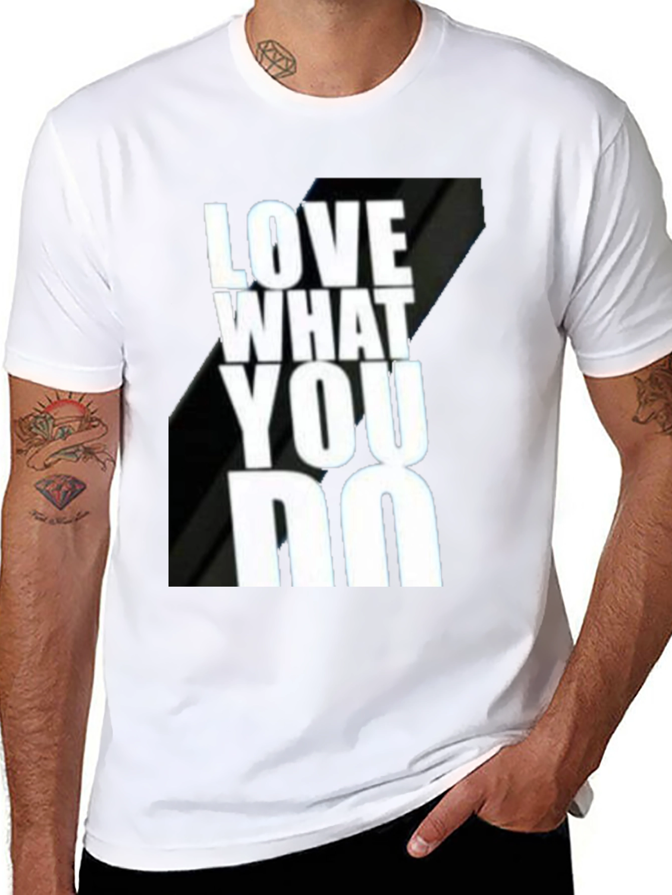 Black Love What You Do Black Graphic T-Shirt view 8