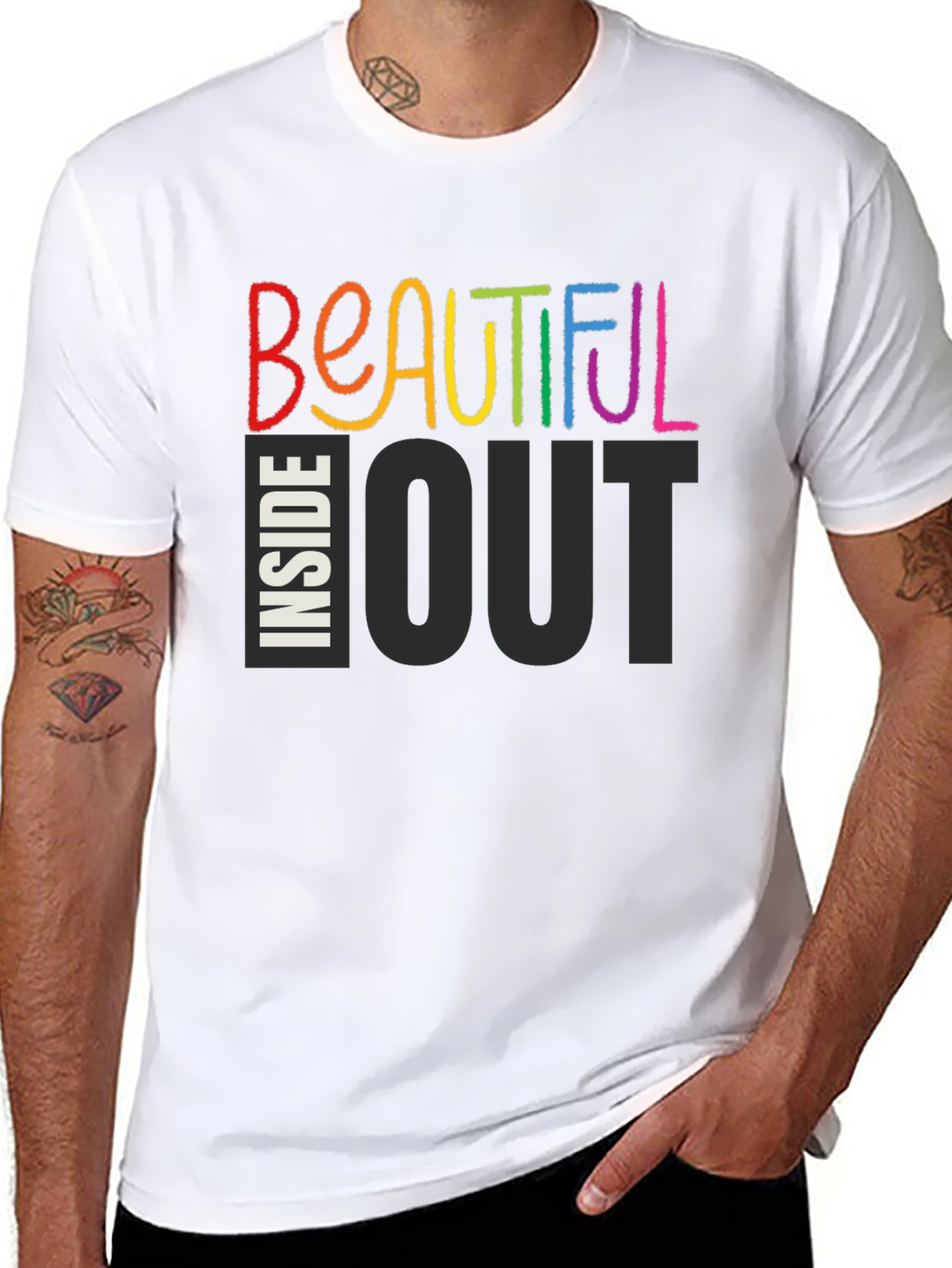 Black Beautiful Inside Out Graphic T-Shirt view 8