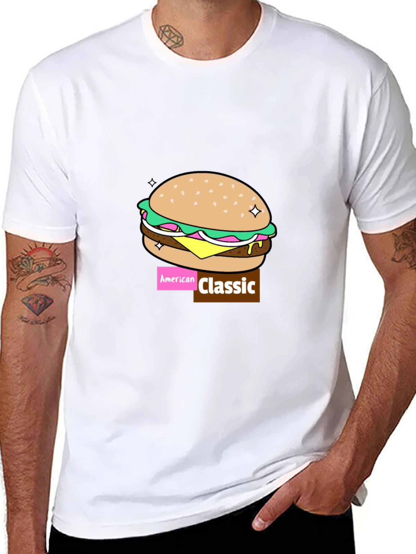 Black American Classic Burger Graphic Tee view 8