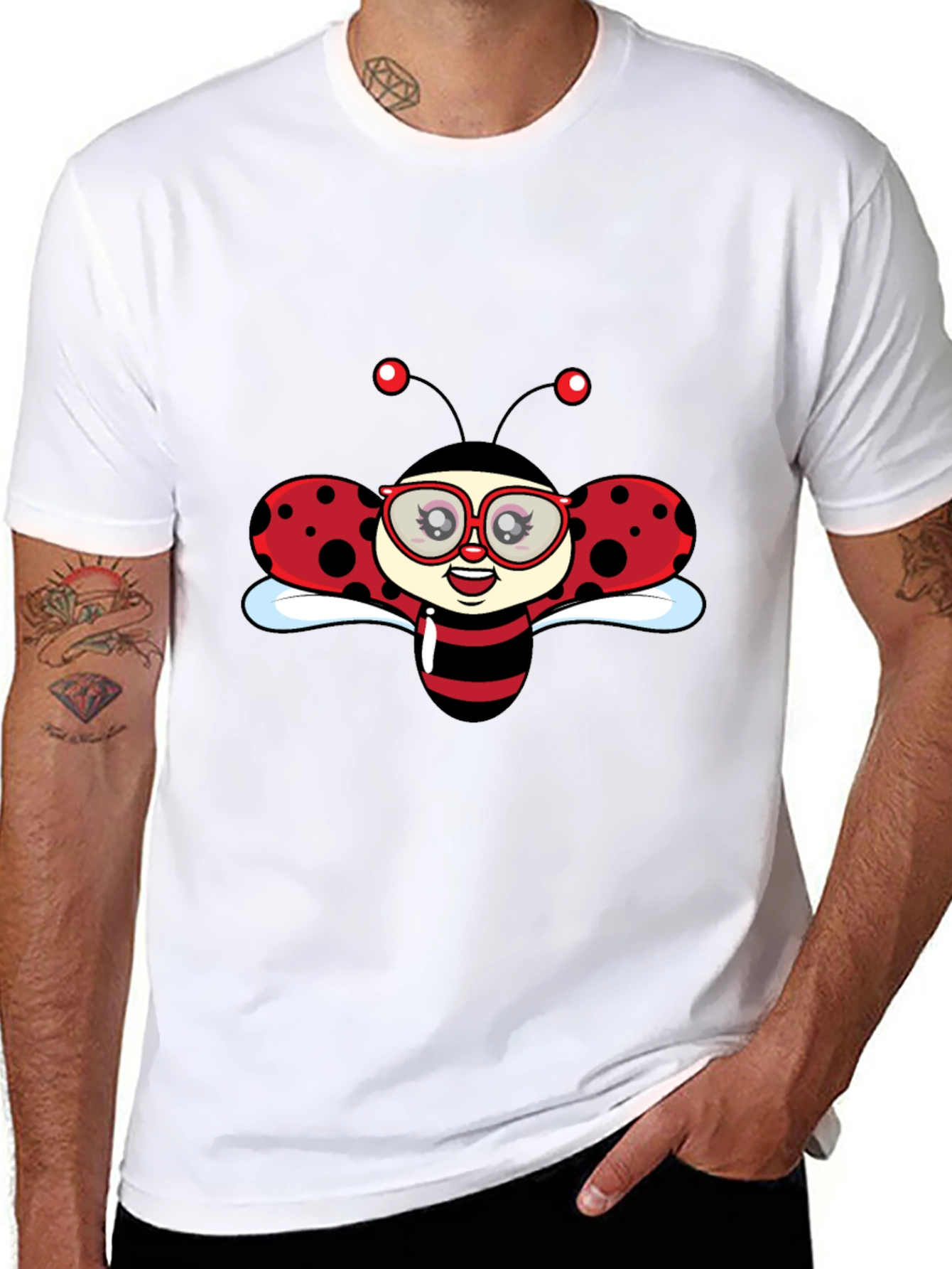 Black Ladybug Graphic Black T-Shirt view 8
