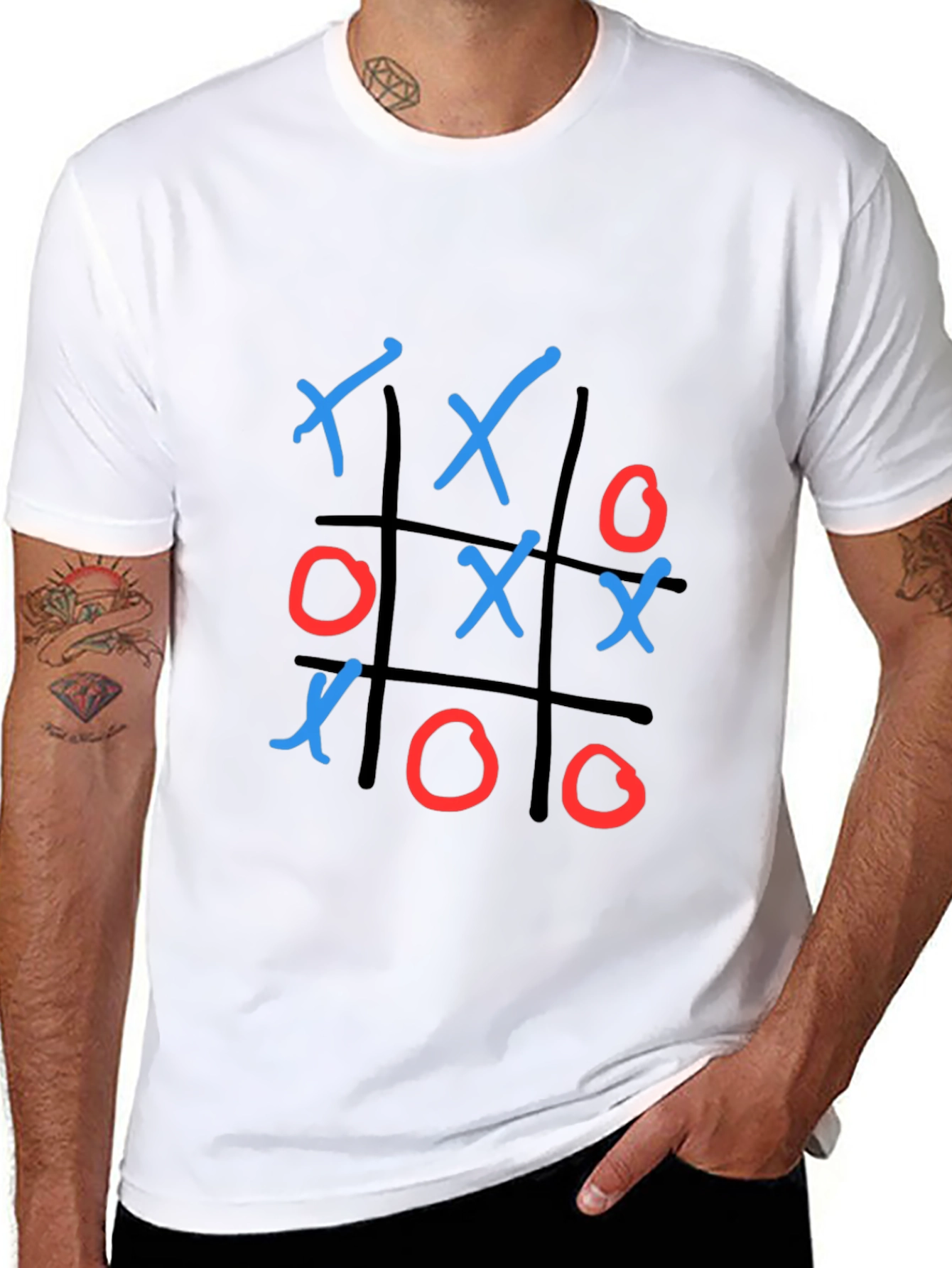 Black Tic Tac Toe T-Shirt view 8