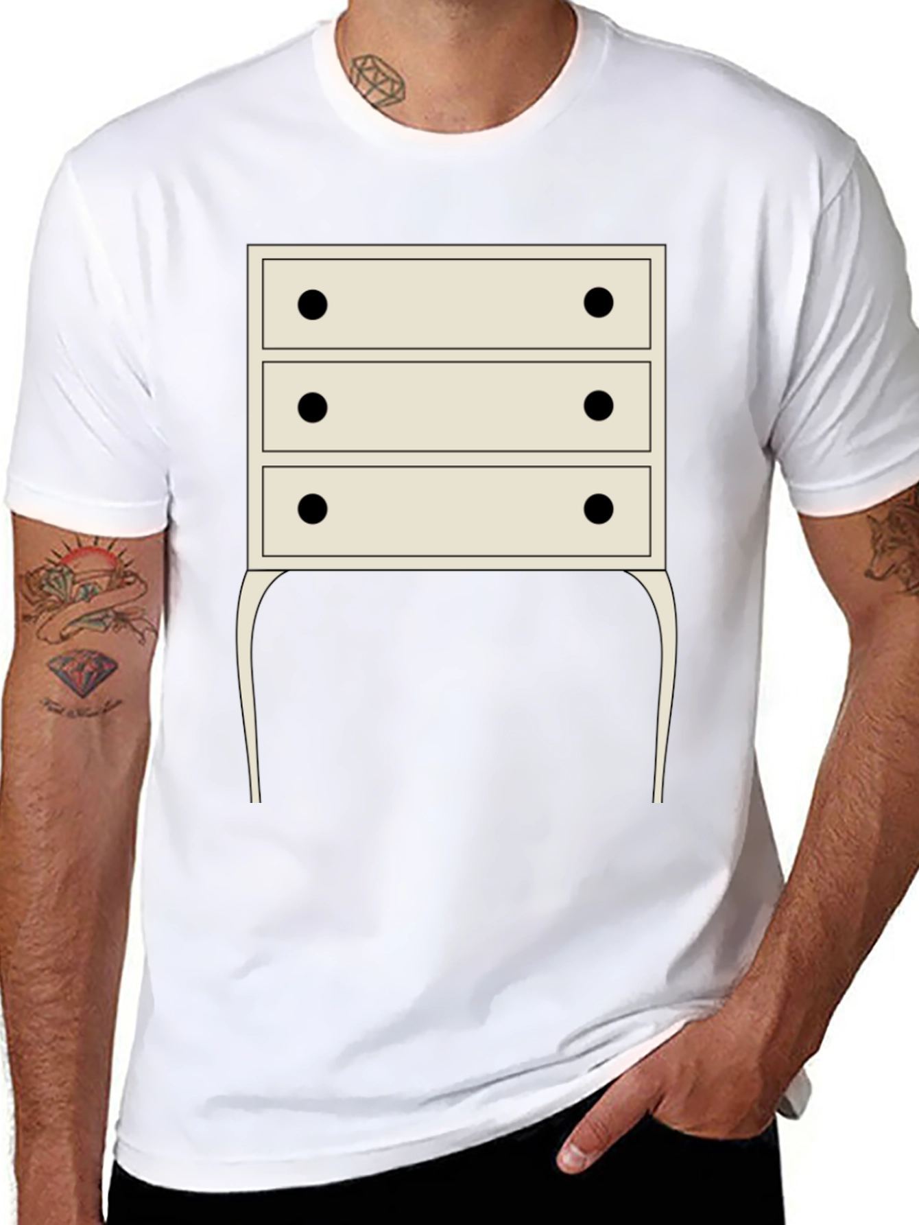 Black Drawer Dresser Graphic Tee - Unique Design view 8