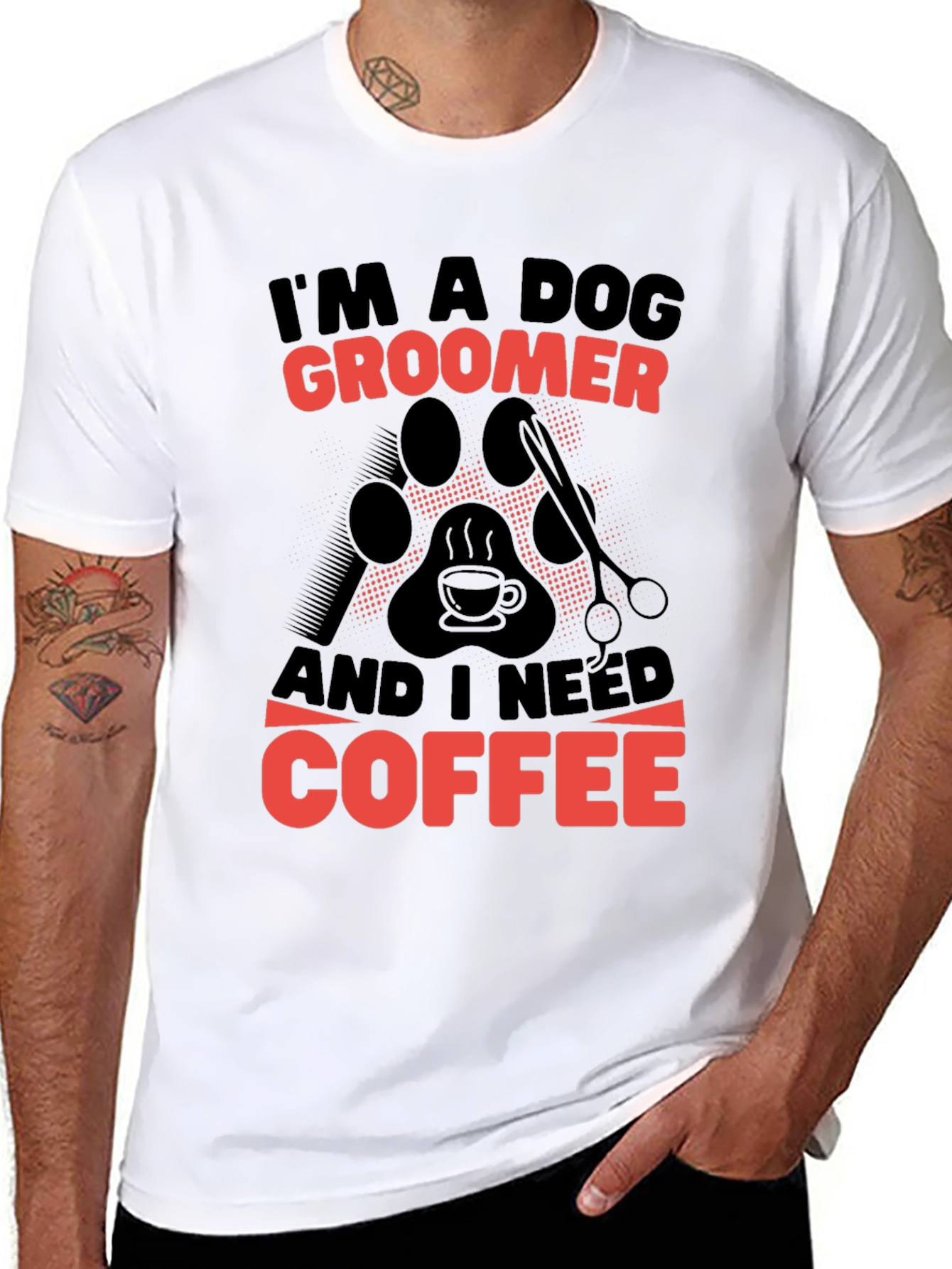 Black Dog Groomer Coffee T-Shirt view 8