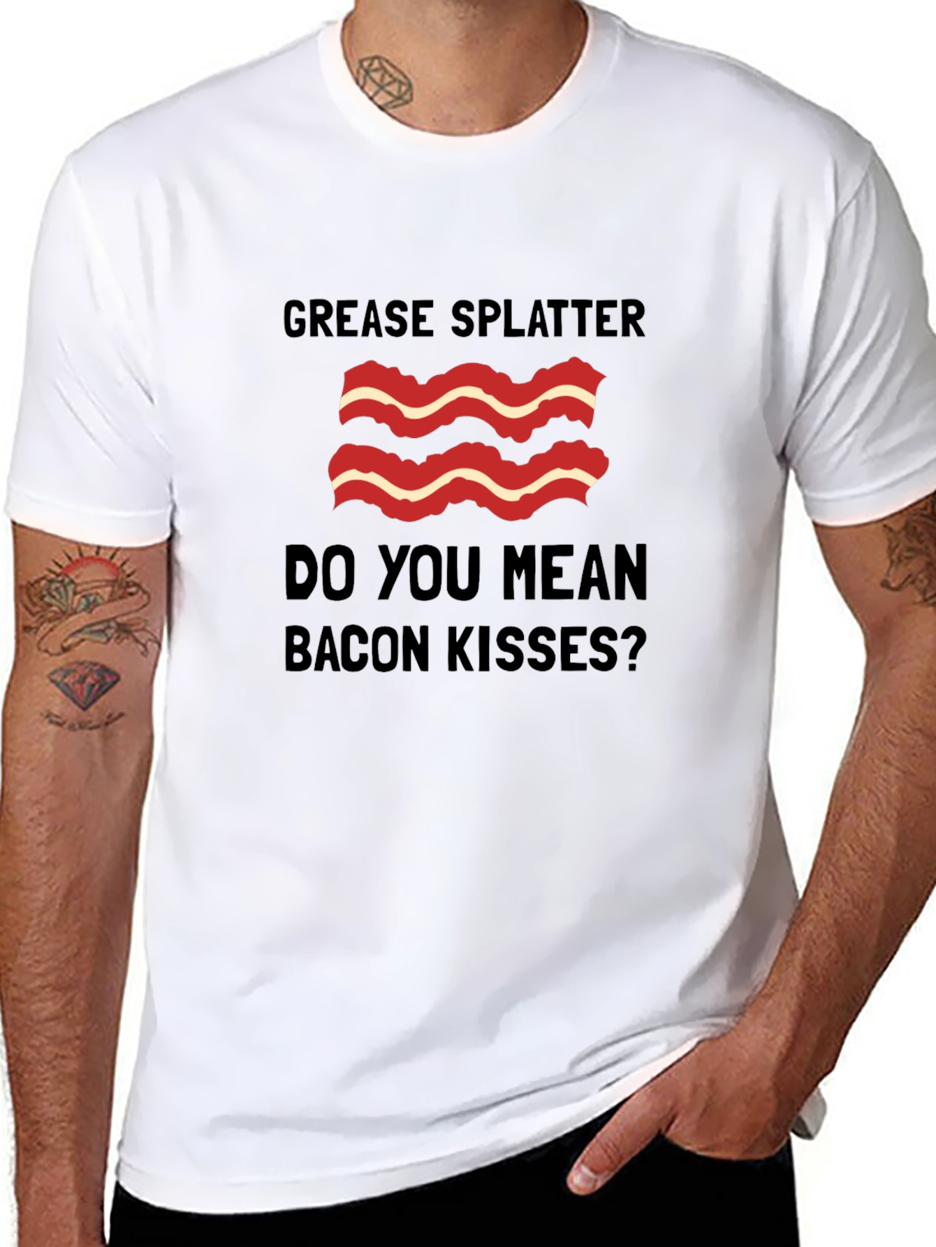 Black Bacon Kisses Graphic Tee view 8