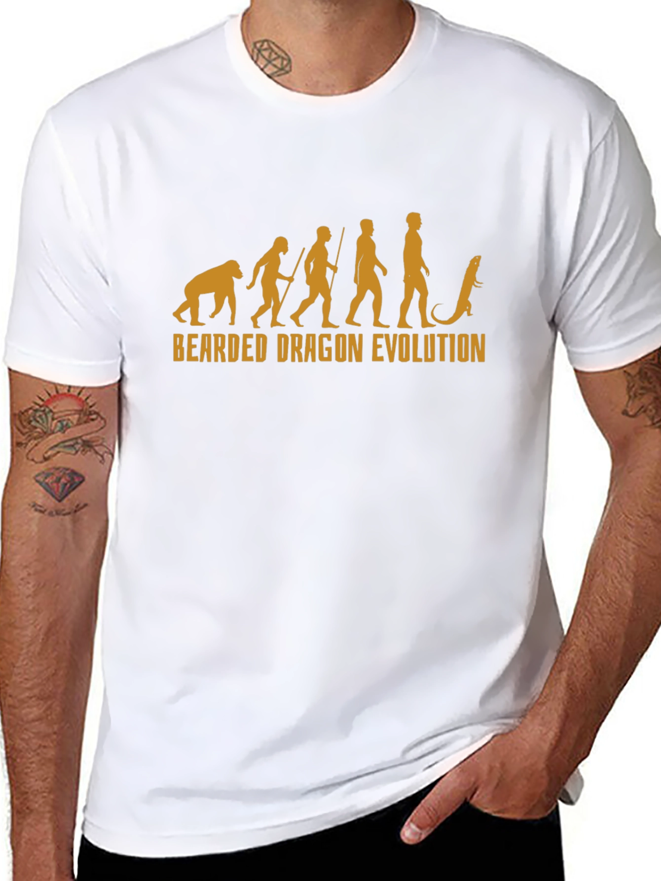 Black Bearded Dragon Evolution T-Shirt - Novelty Reptile Tee view 8