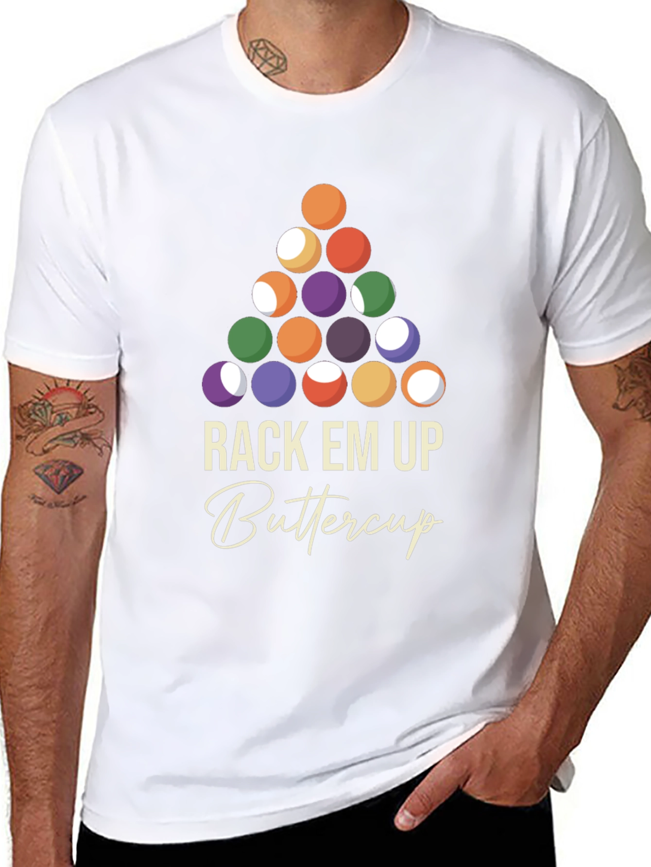 Rack 'Em Up Buttercup T-Shirt - Billiards Design - 8