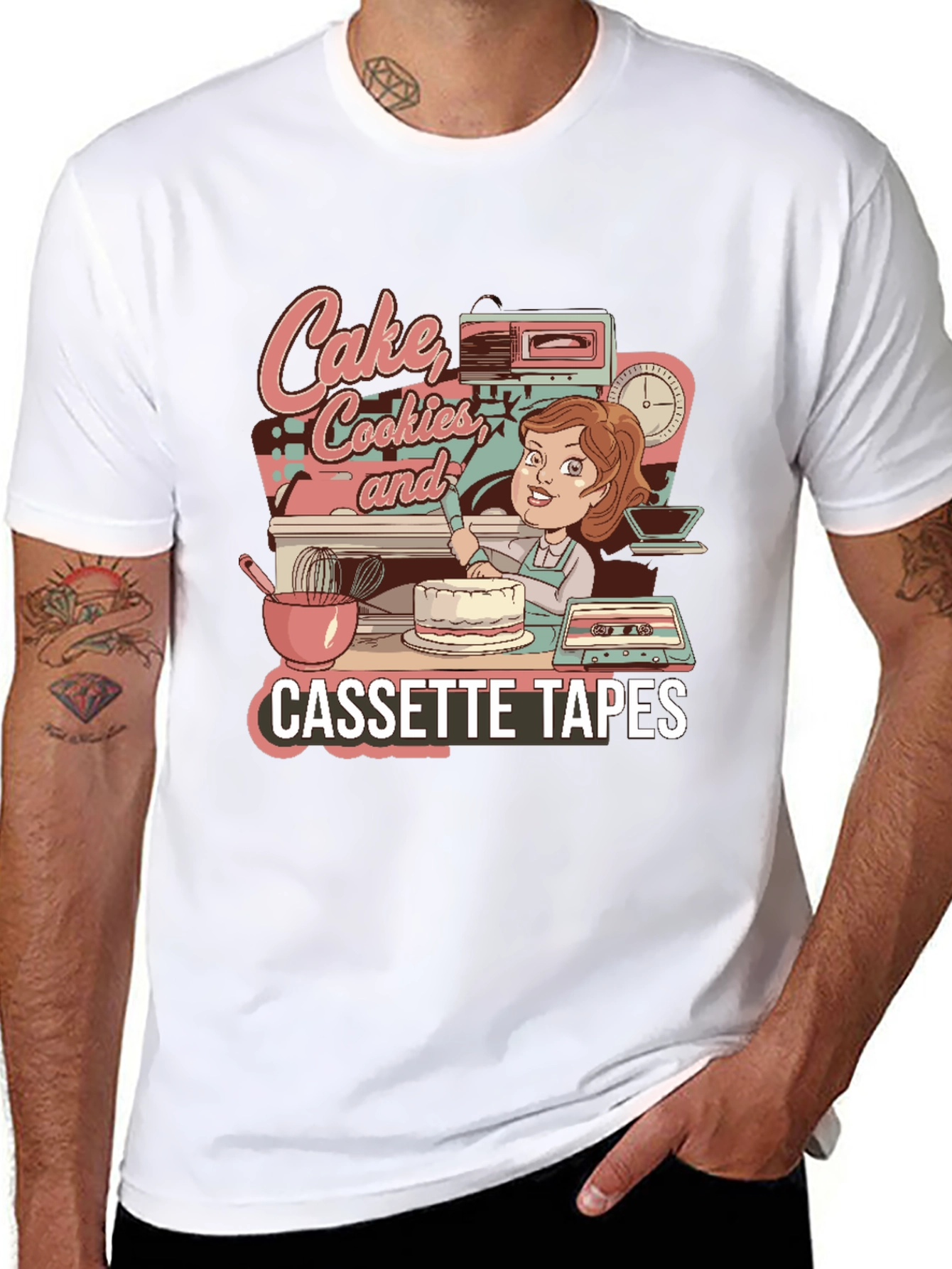Black Cake, Cookies & Cassette Tapes Graphic Tee view 8