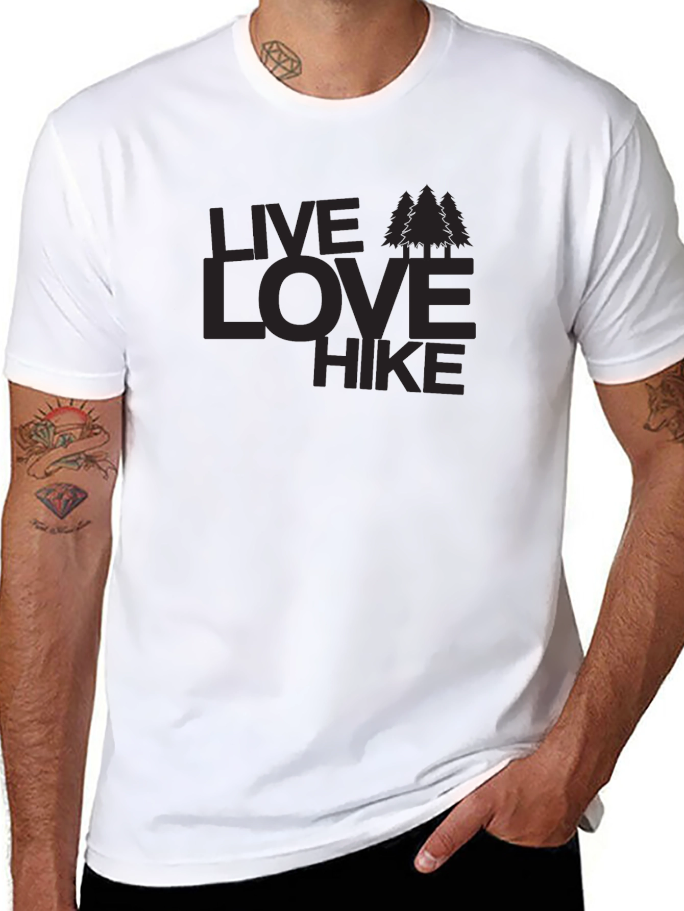 Black Live Love Hike Graphic Tee - Soft Cotton Comfort view 8