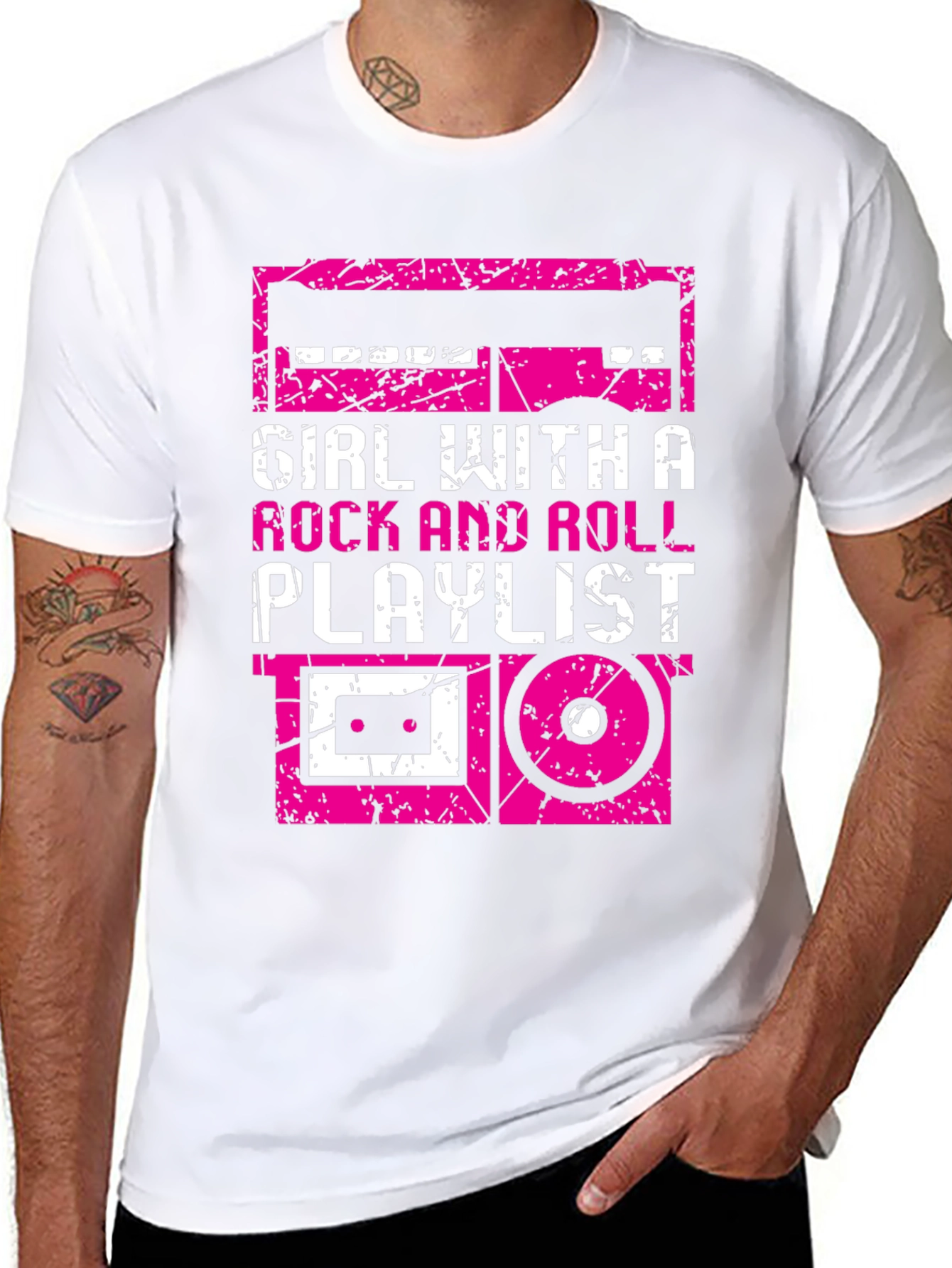 Black Rock and Roll Playlist T-Shirt view 8