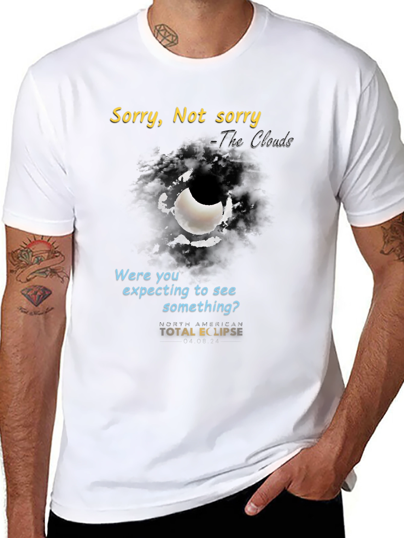 Black Total Eclipse 2024 Funny T-Shirt - Sorry, Not Sorry view 8