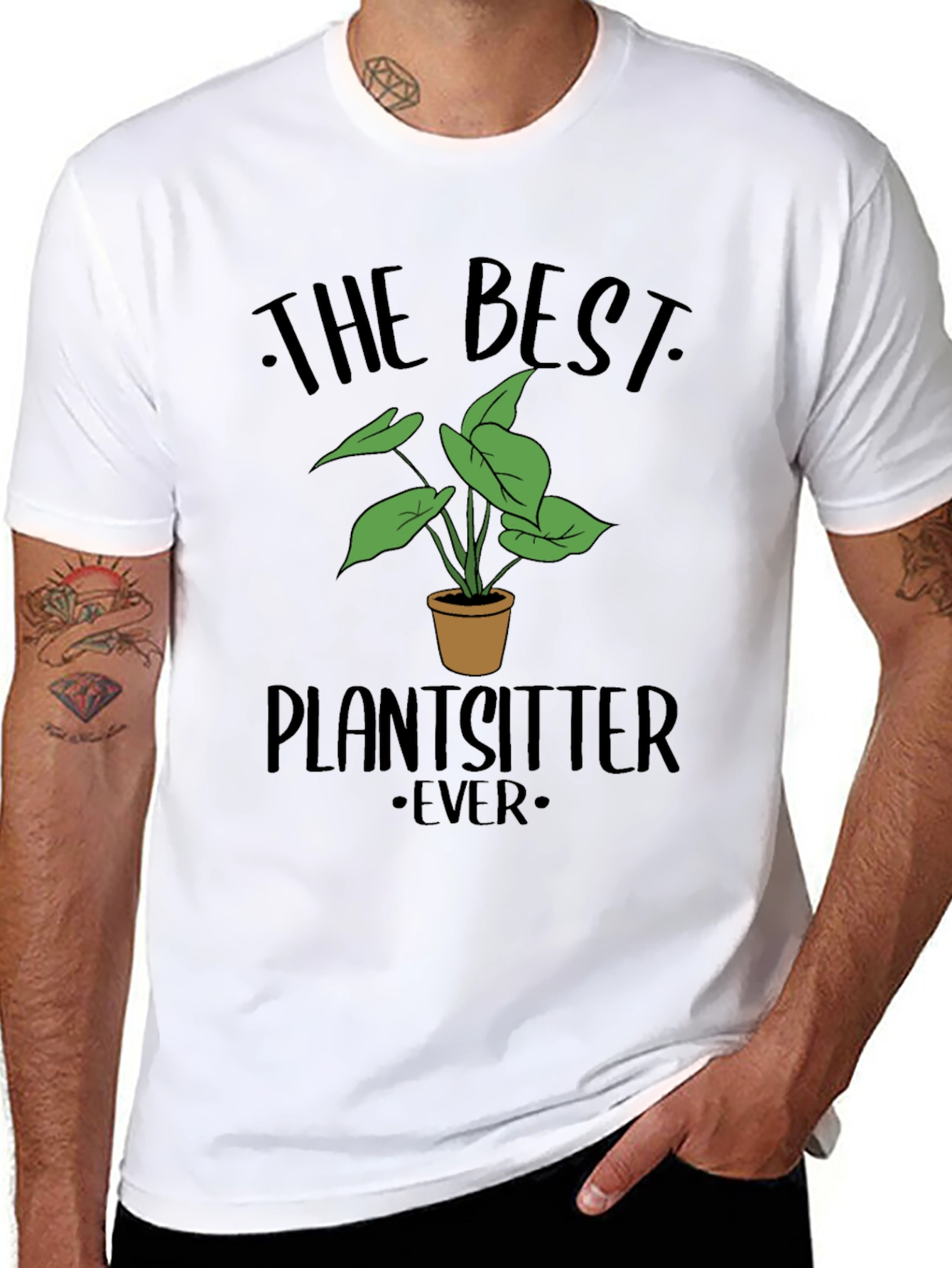Black The Best Plantsitter Ever T-Shirt - Plant Lover Tee view 8