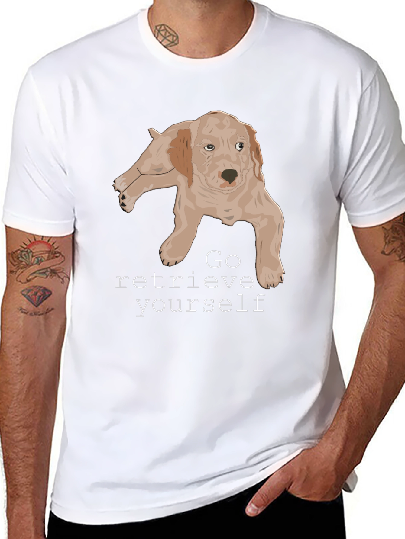 Black Go Retrieve Yourself Dog Graphic T-Shirt view 8
