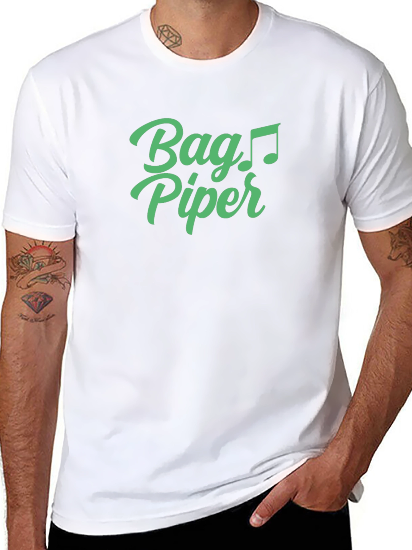 Black Bagpiper T-Shirt - Music Lover's Tee view 8