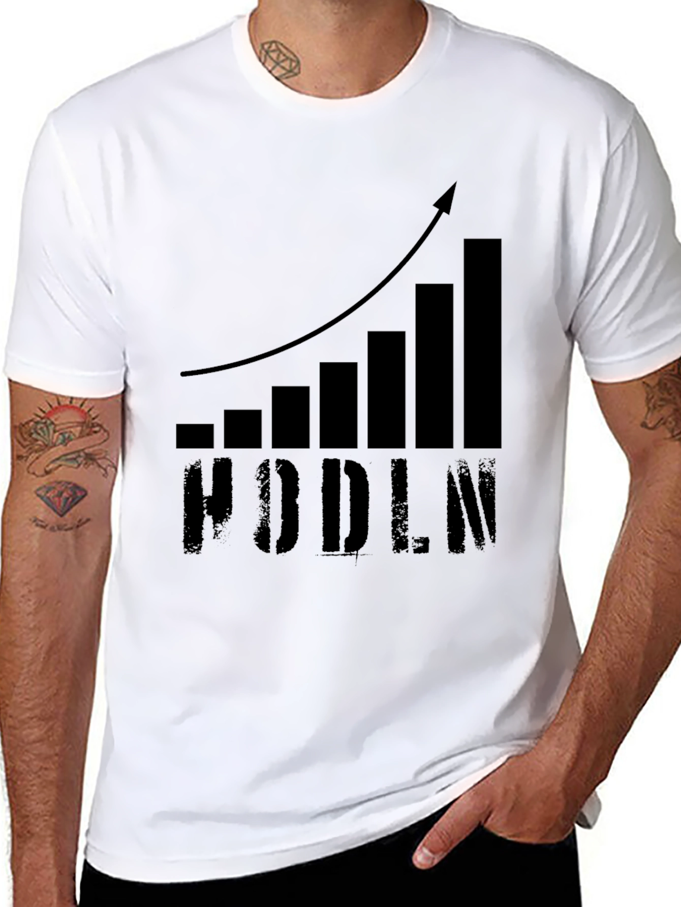 Black HODLN Crypto Bull Market T-Shirt view 8