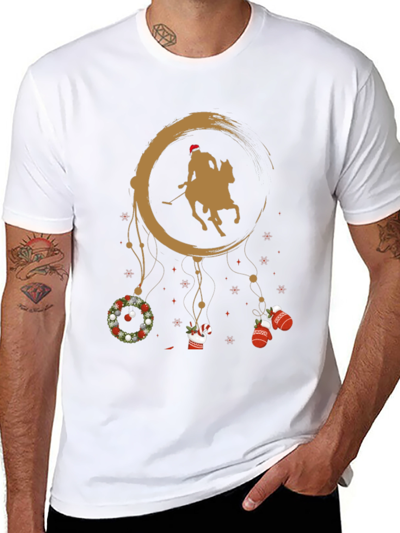 Black Christmas Polo Player T-Shirt view 8