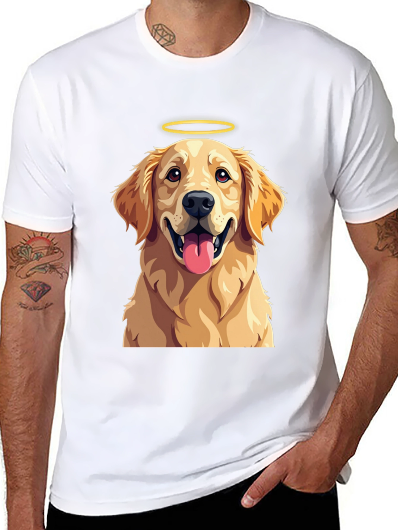 Angel Golden Retriever T-Shirt - Cute Dog Tee - 8