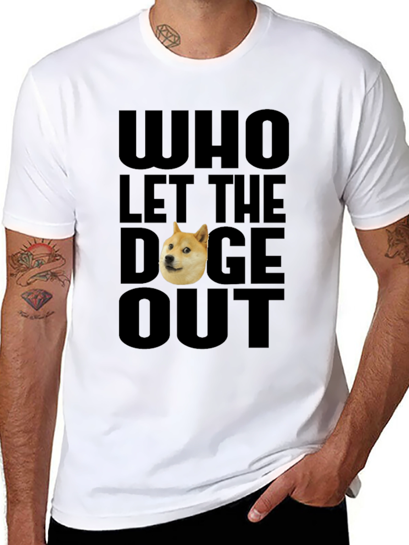 Black Who Let The Doge Out T-Shirt view 8