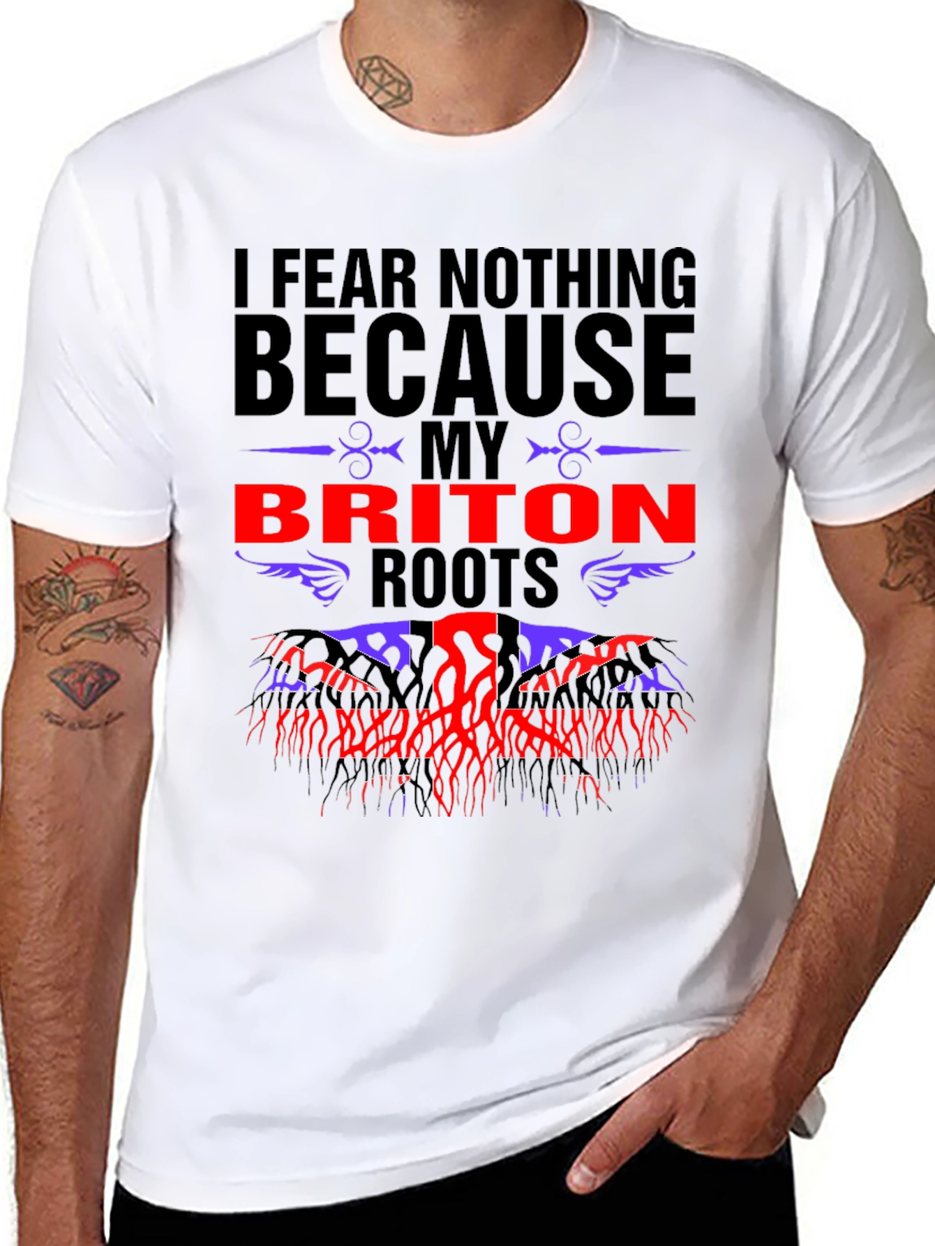 Black Briton Roots T-Shirt - I Fear Nothing Tee view 8