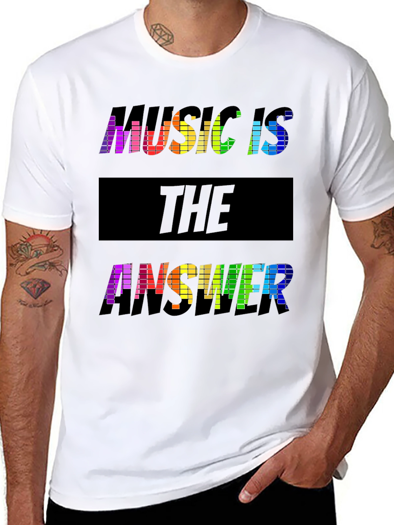 Black Music Is The Answer Graphic T-Shirt view 8