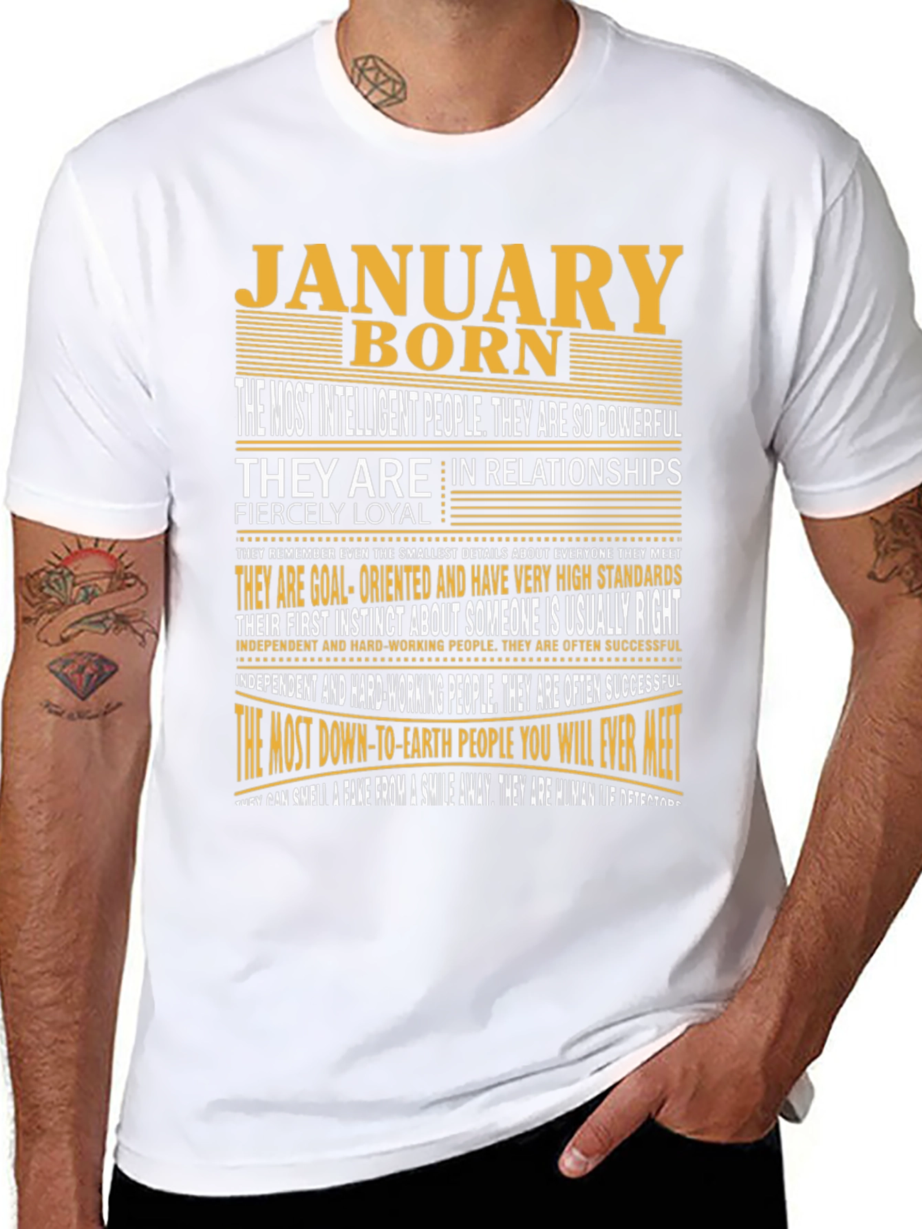 Black January Born Graphic Tee - Intelligent & Loyal view 8