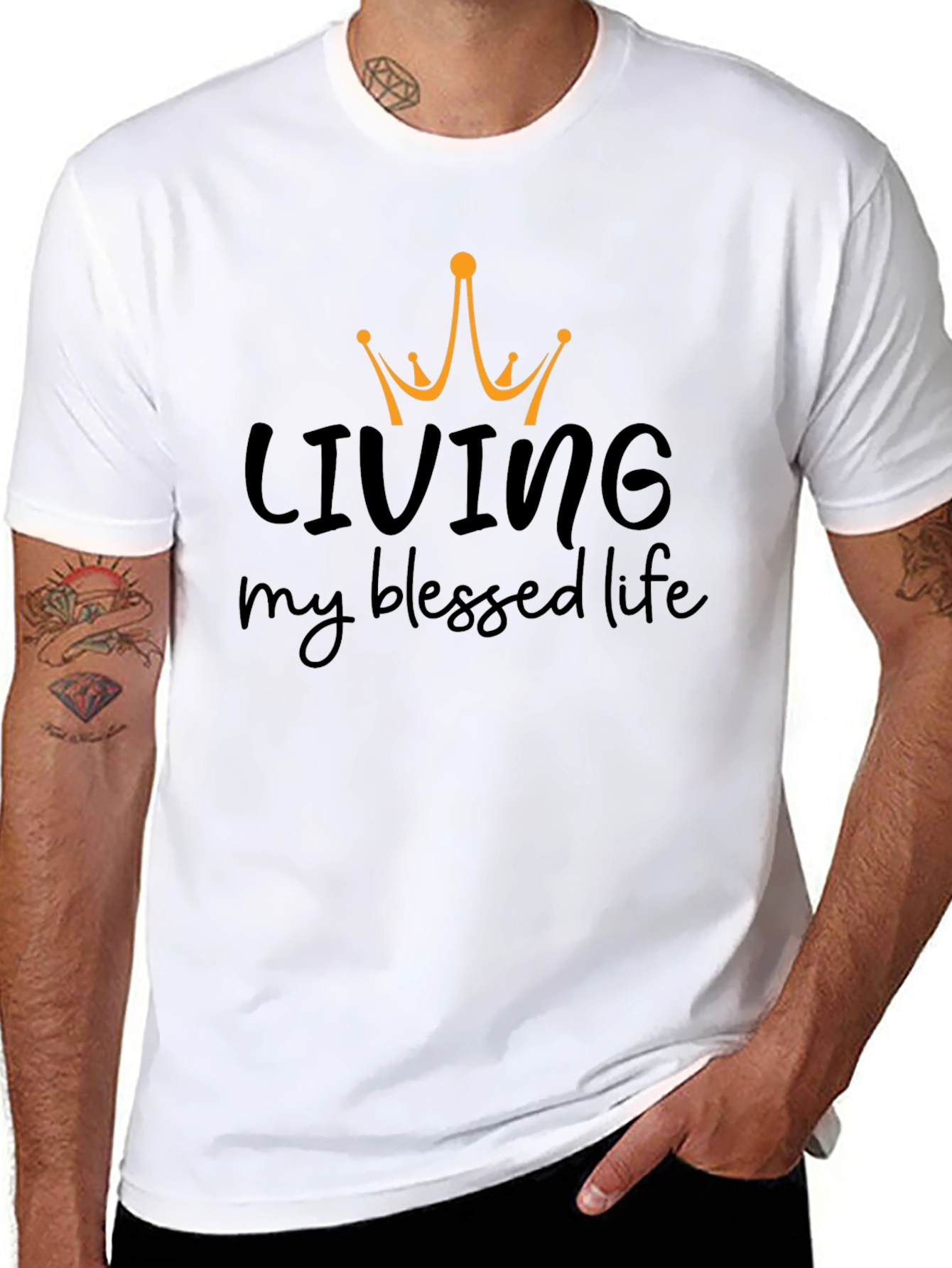 Black Living My Blessed Life Graphic Tee view 8