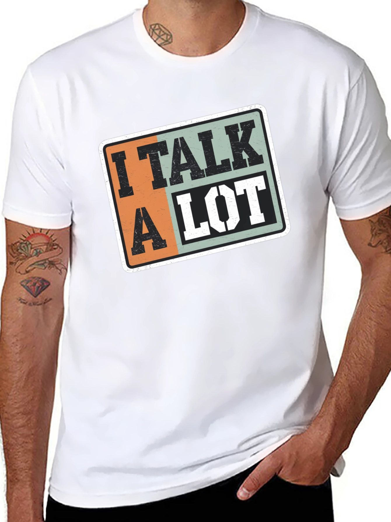 Black I Talk a Lot Graphic T-Shirt view 8