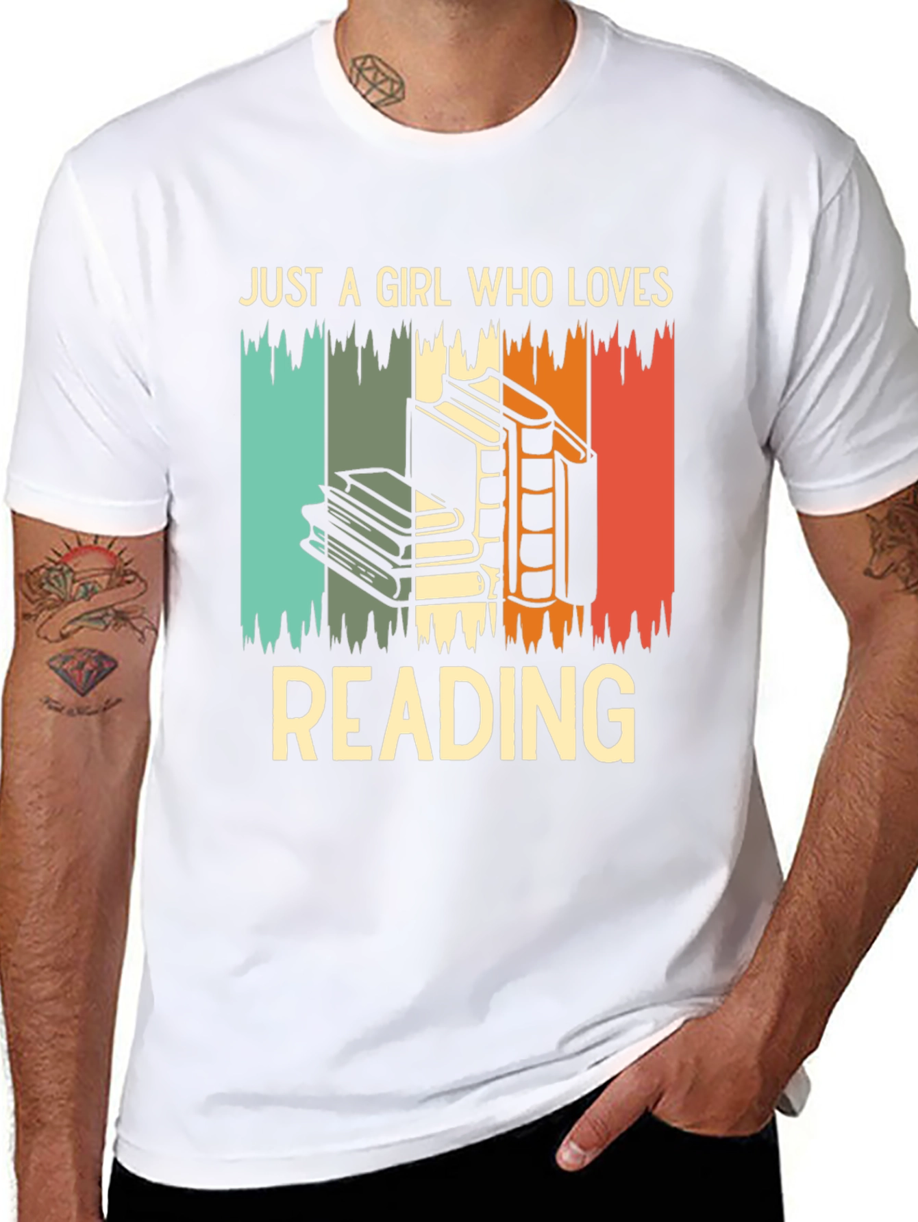 Black Retro Reading Lover T-Shirt for Women view 8