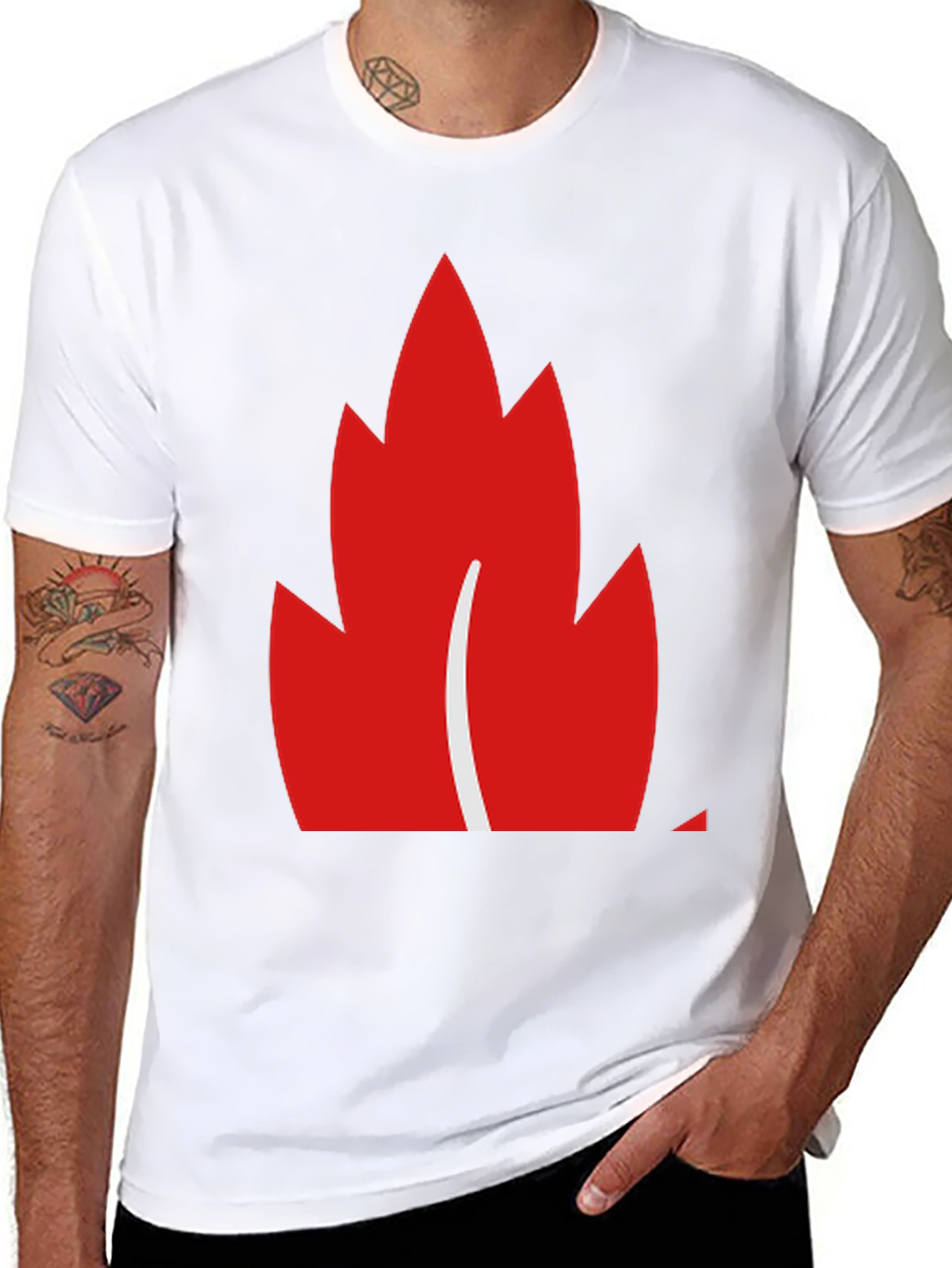 Black Maple Leaf Graphic Tee - Black Casual Shirt view 8