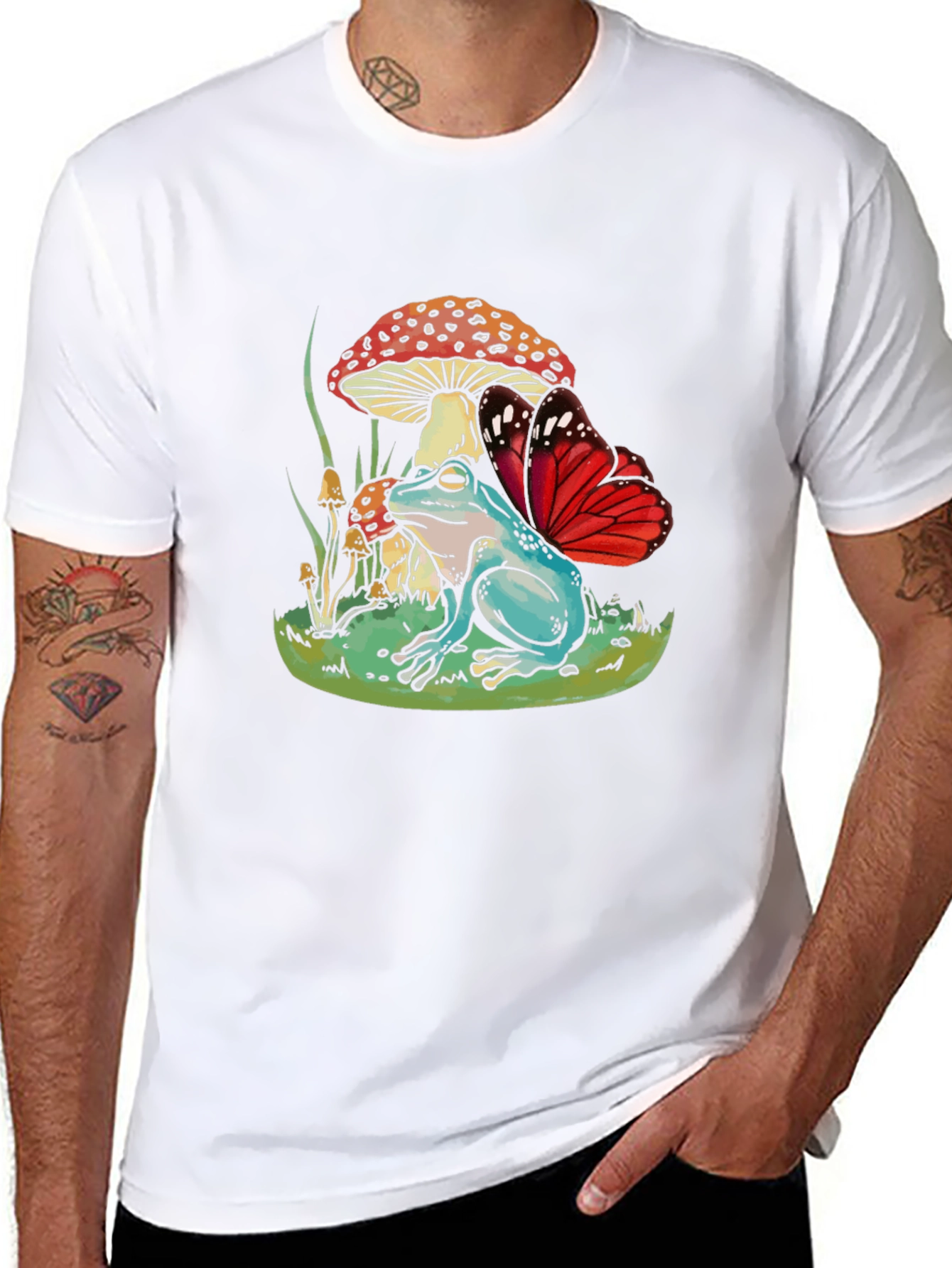 Black Frog & Butterfly Graphic Tee view 8