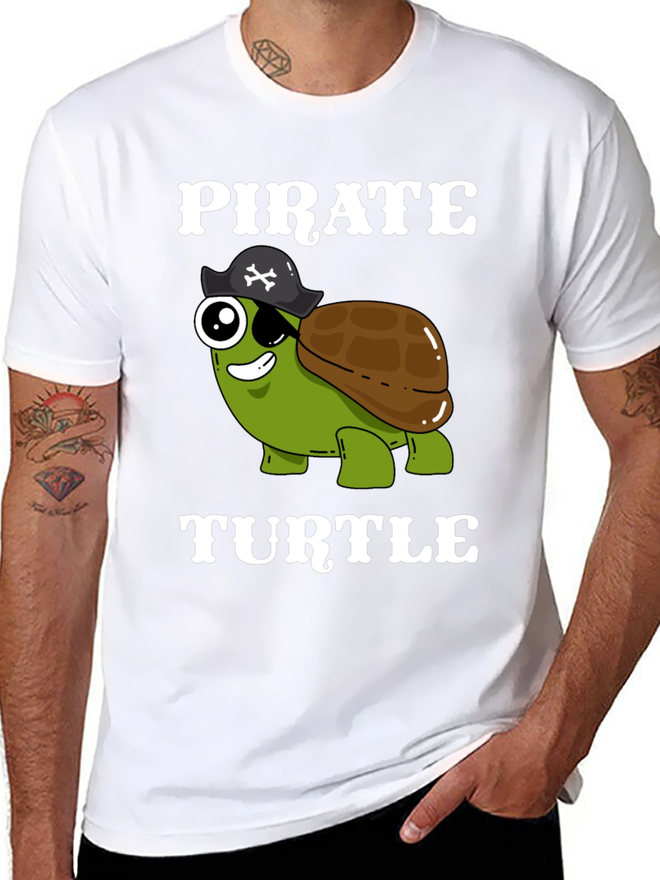 Black Pirate Turtle T-Shirt - Funny Cartoon Tee view 8