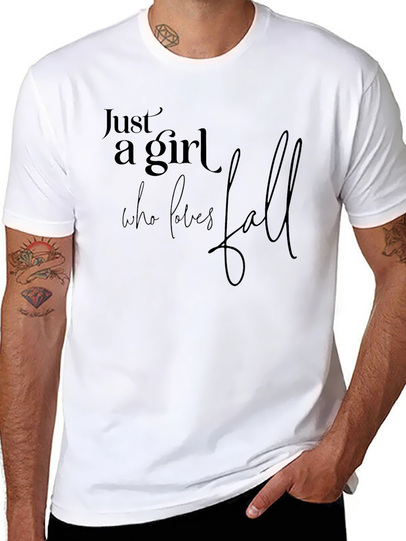Black Just a Girl Who Loves Fall - Graphic Tee view 8