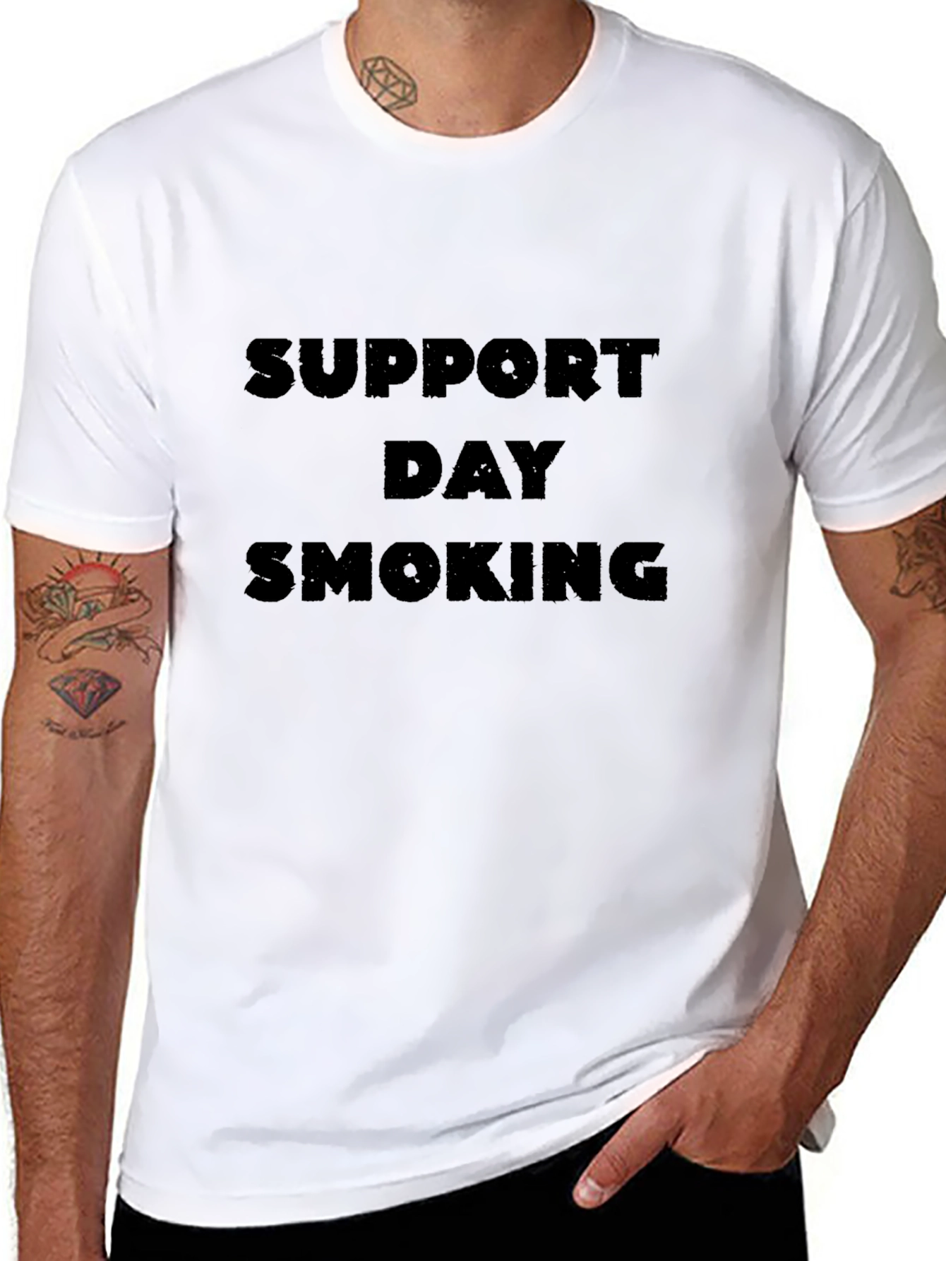 Black Support Day Smoking Black Graphic T-Shirt view 8