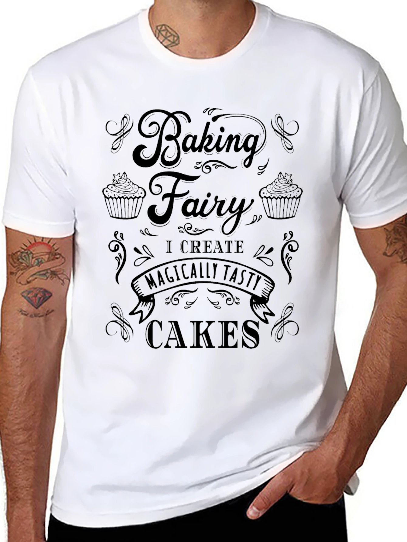 Black Baking Fairy T-Shirt: I Create Magically Tasty Cakes view 8