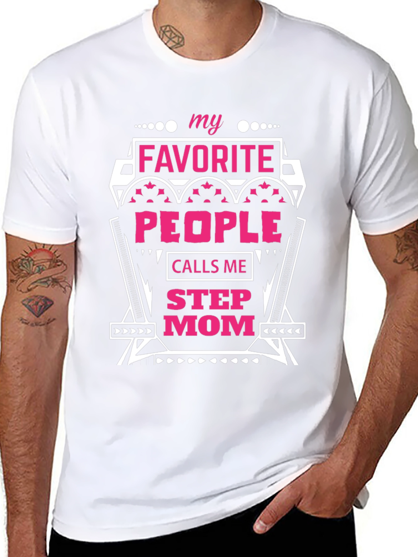 Black My Favorite People Call Me Step Mom T-Shirt view 8