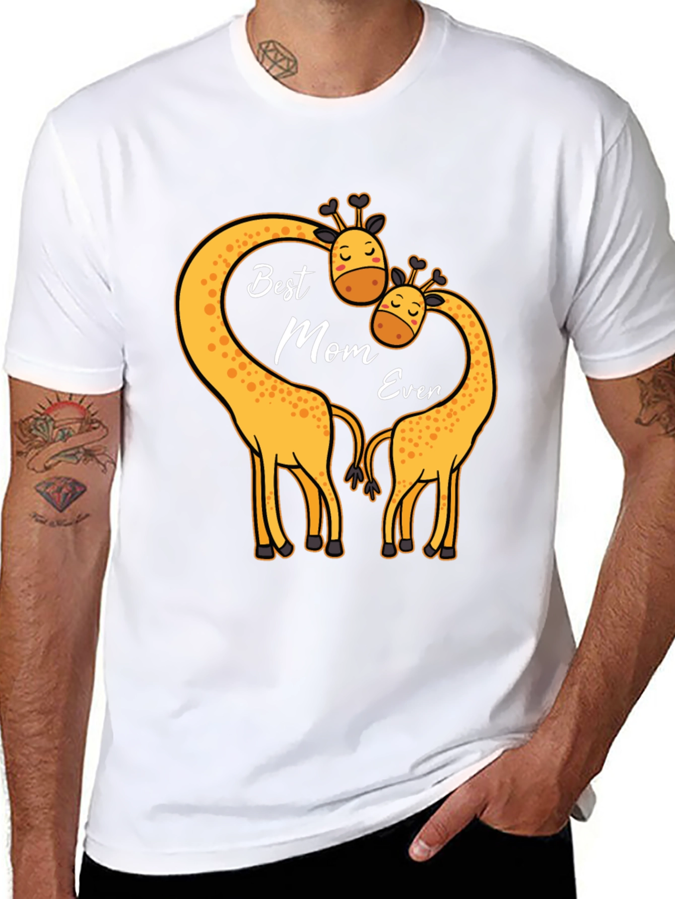Black Best Mom Ever Giraffe T-Shirt view 8