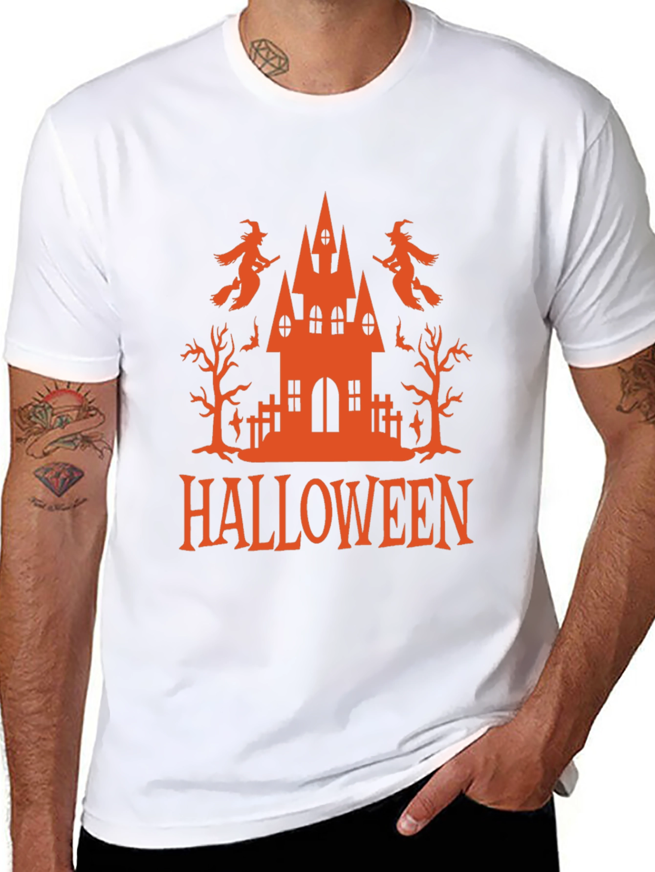 Black Halloween T-Shirt Witch Castle view 8
