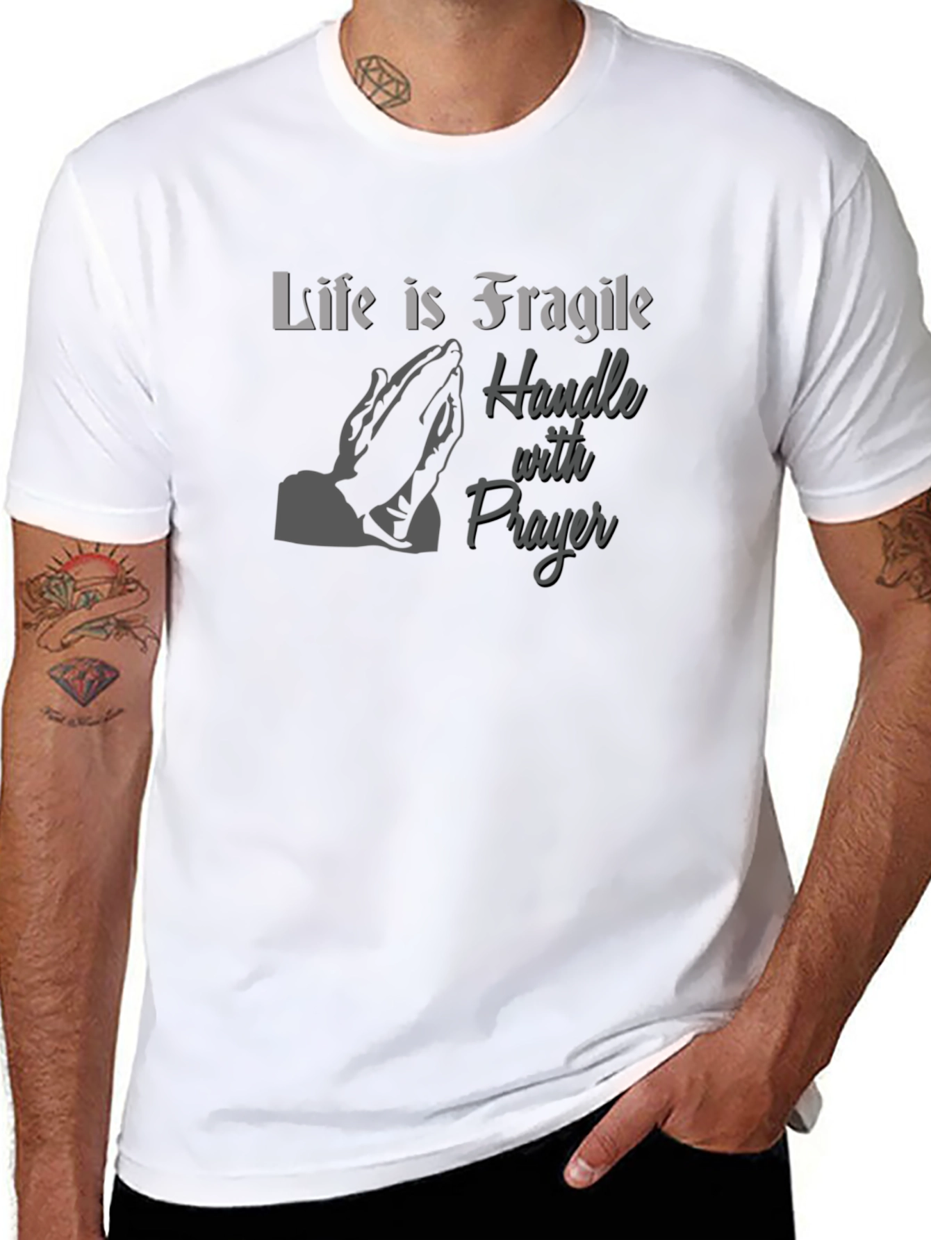 Black Life is Fragile T-Shirt - Prayer Design view 8