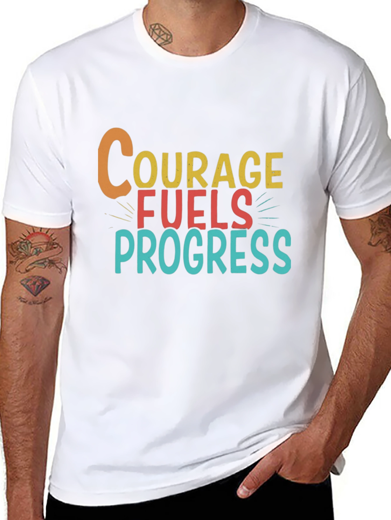 Black Courage Fuels Progress Graphic Tee view 8
