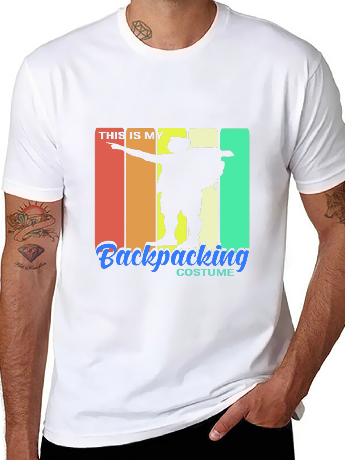 Black Backpacking Costume T-Shirt view 8