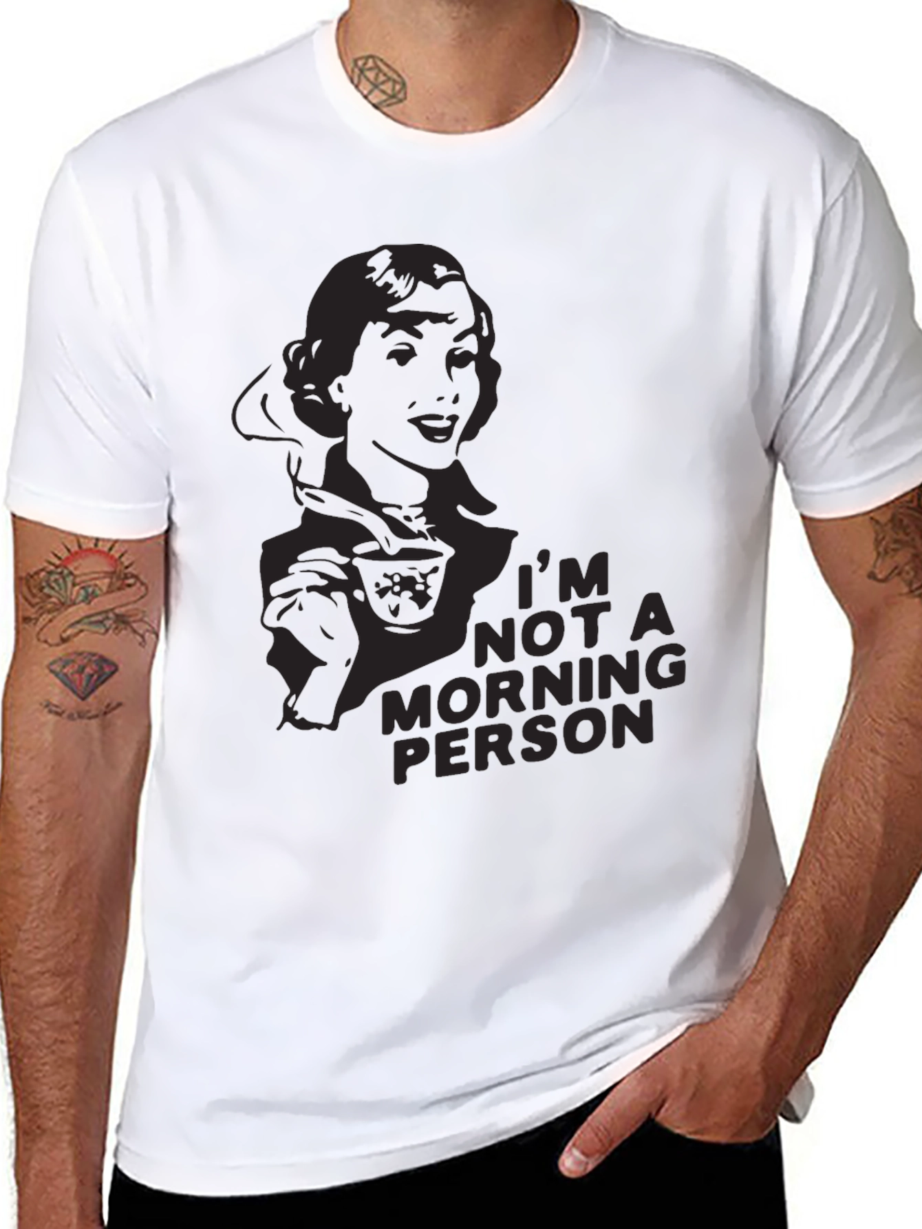Black I'm Not A Morning Person Graphic T-Shirt view 8