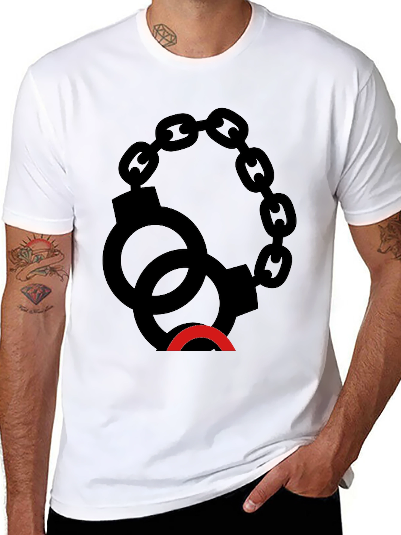 Black Handcuff Graphic Tee - Edgy Style view 8