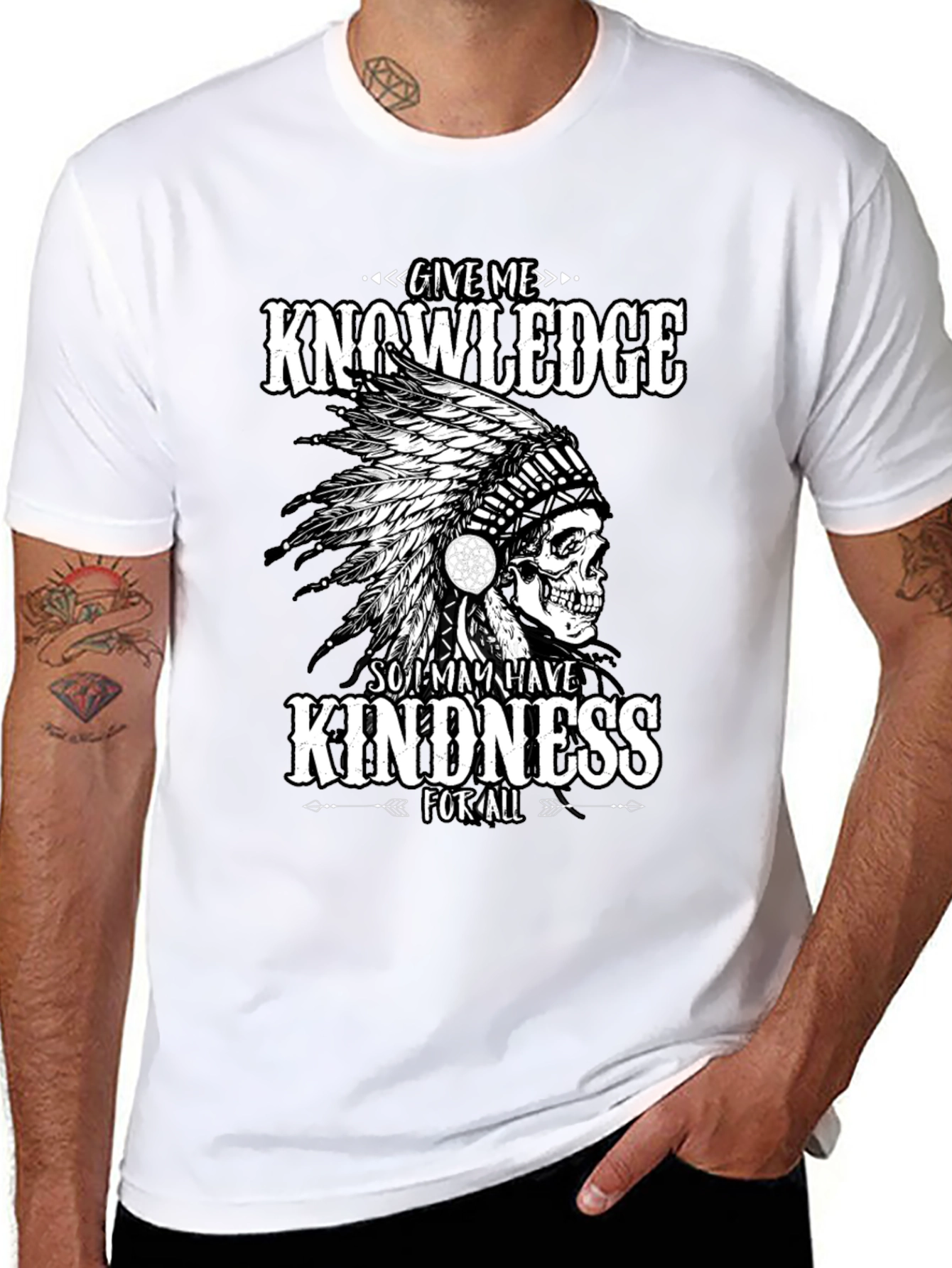 Black Knowledge & Kindness Graphic T-Shirt view 8