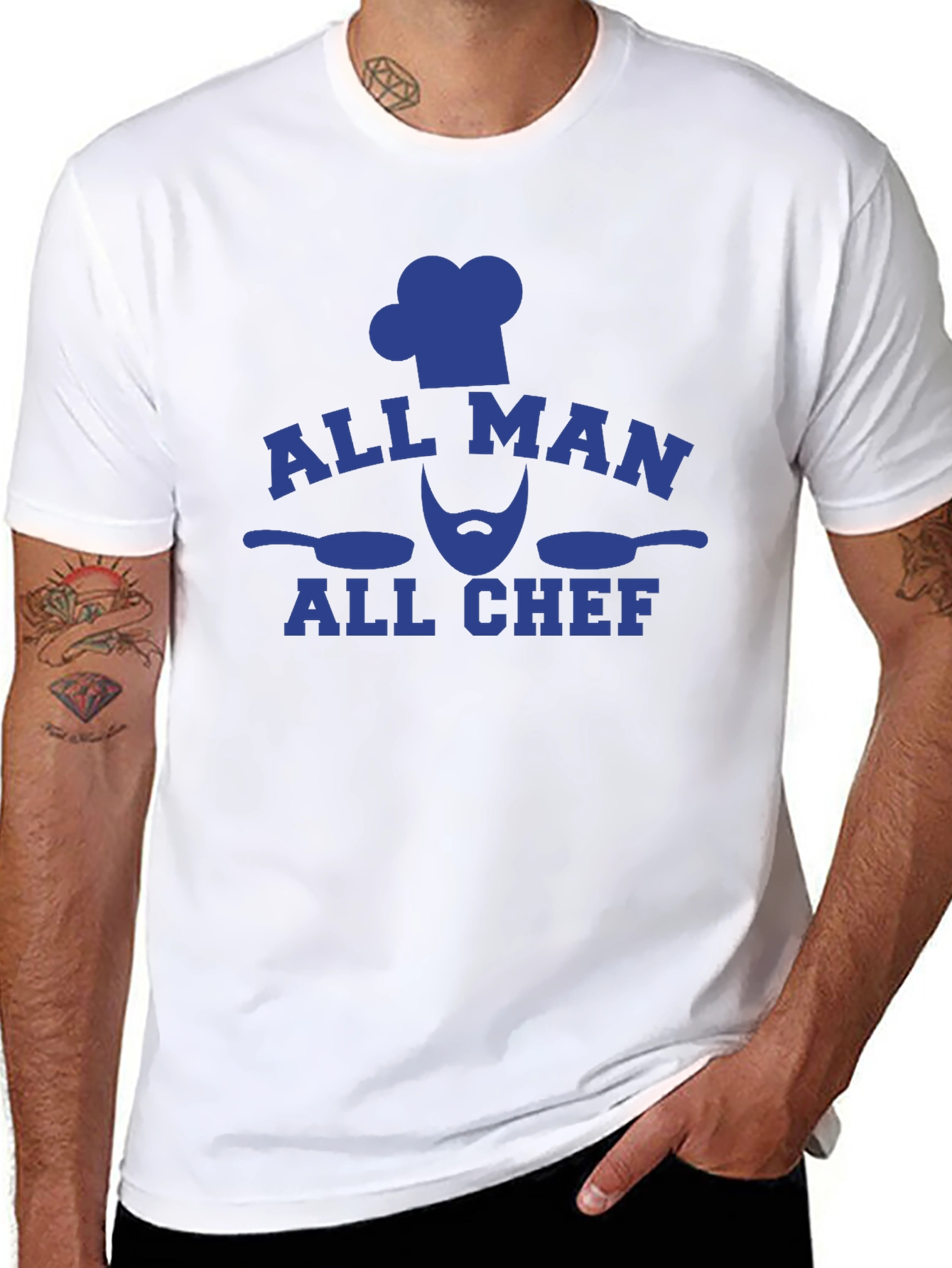 Black All Man All Chef Graphic Tee - Black Cotton T-Shirt view 8