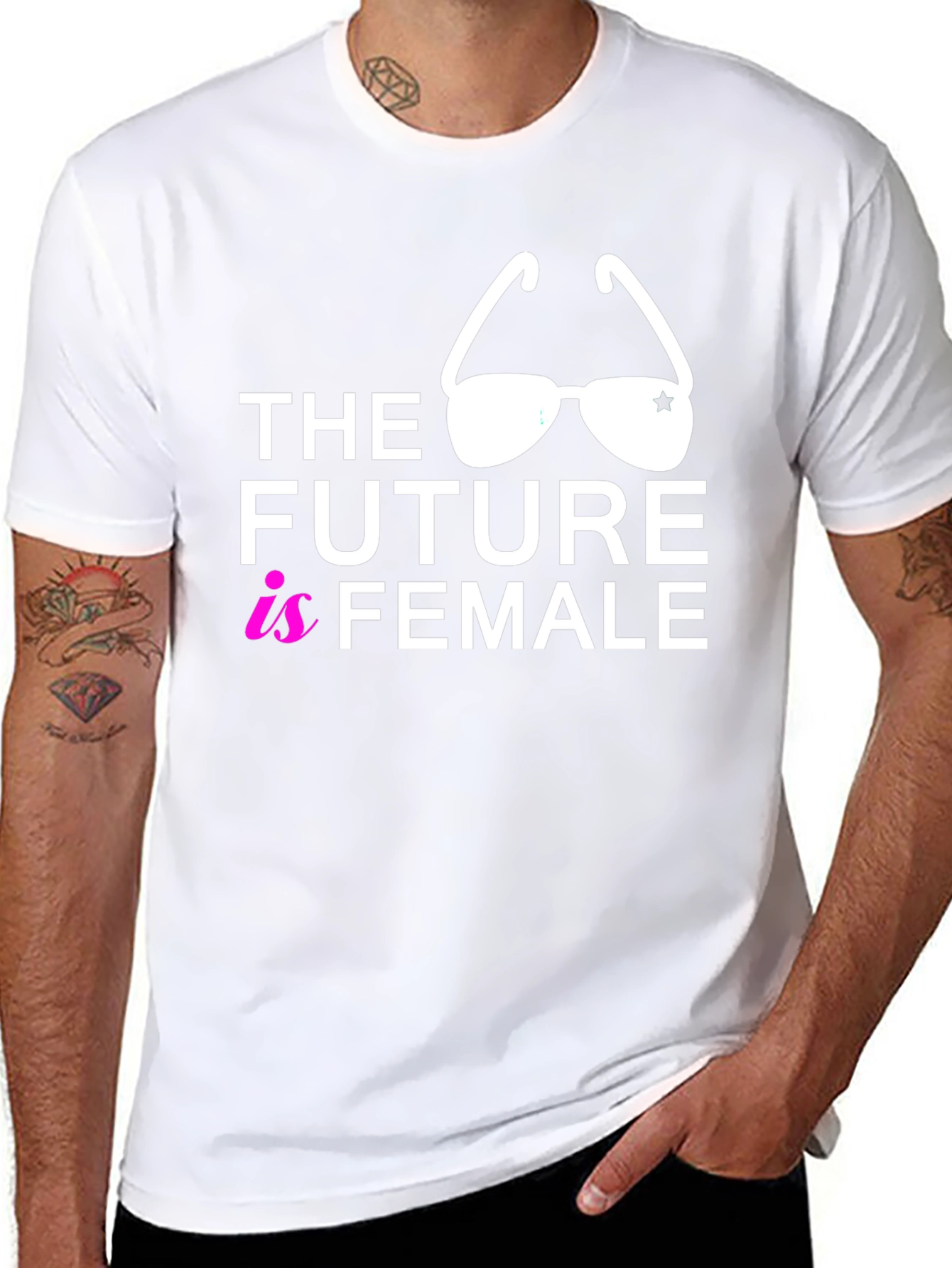 Black The Future is Female Graphic Tee - Black view 8