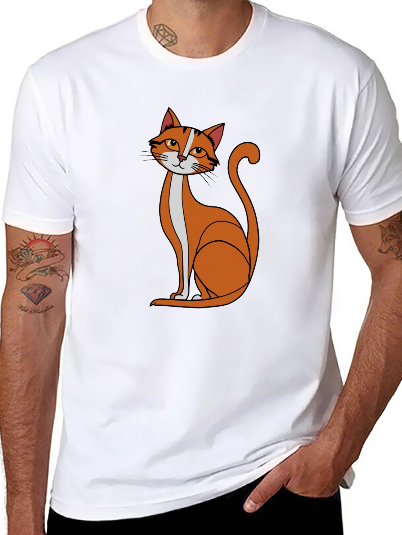 Black Cool Cat Graphic T-Shirt - Black view 8