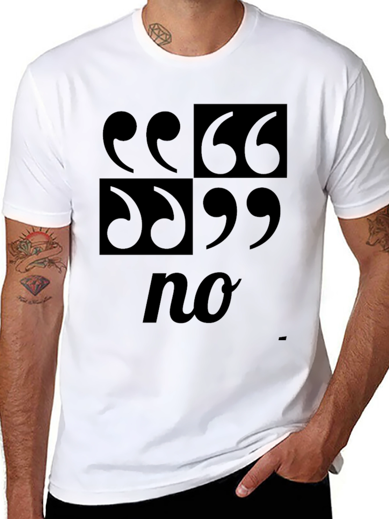 Black Quotation Marks Funny T-Shirt view 8