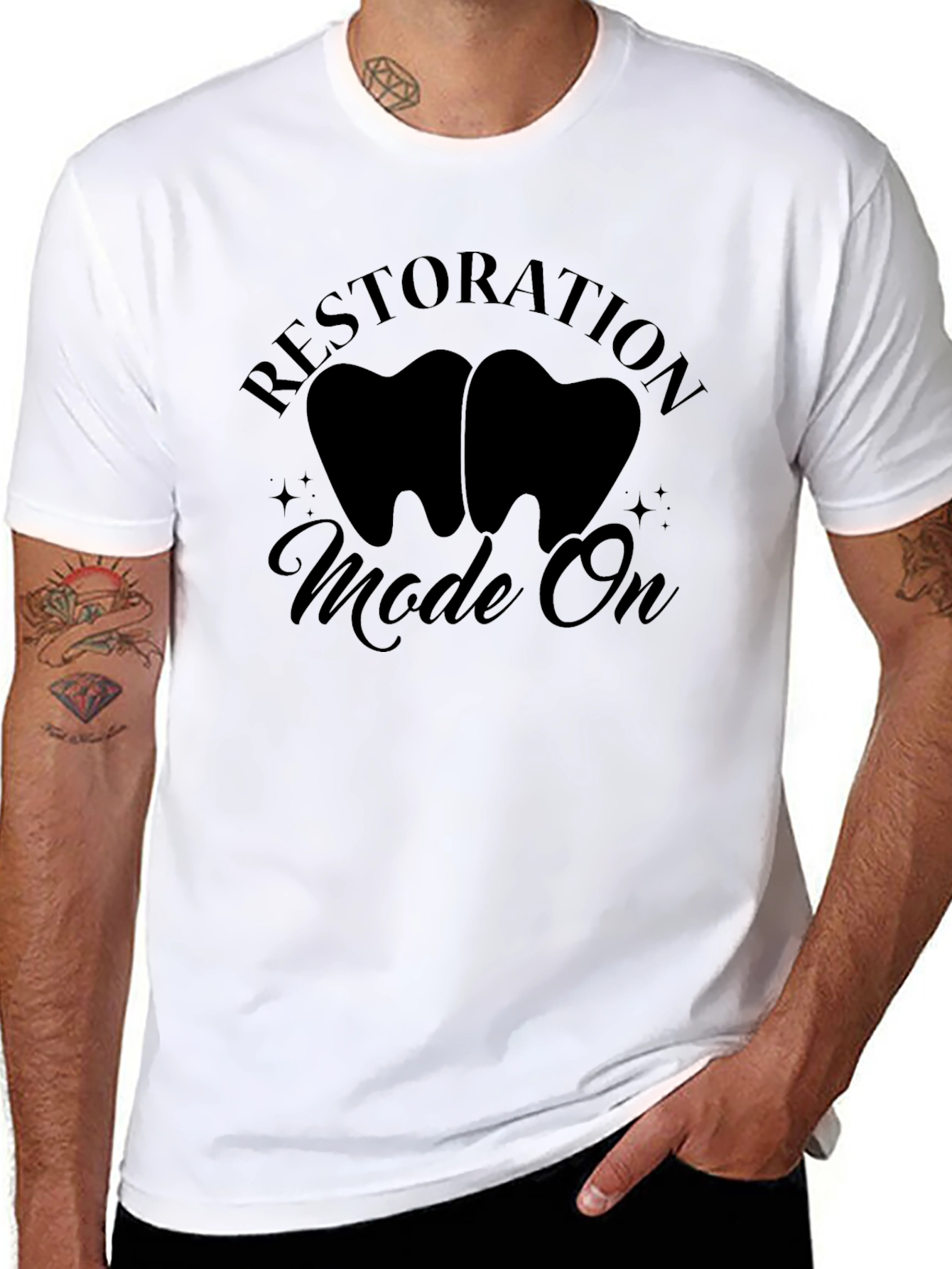 Black Restoration Mode On T-Shirt - Dentist Gift view 8