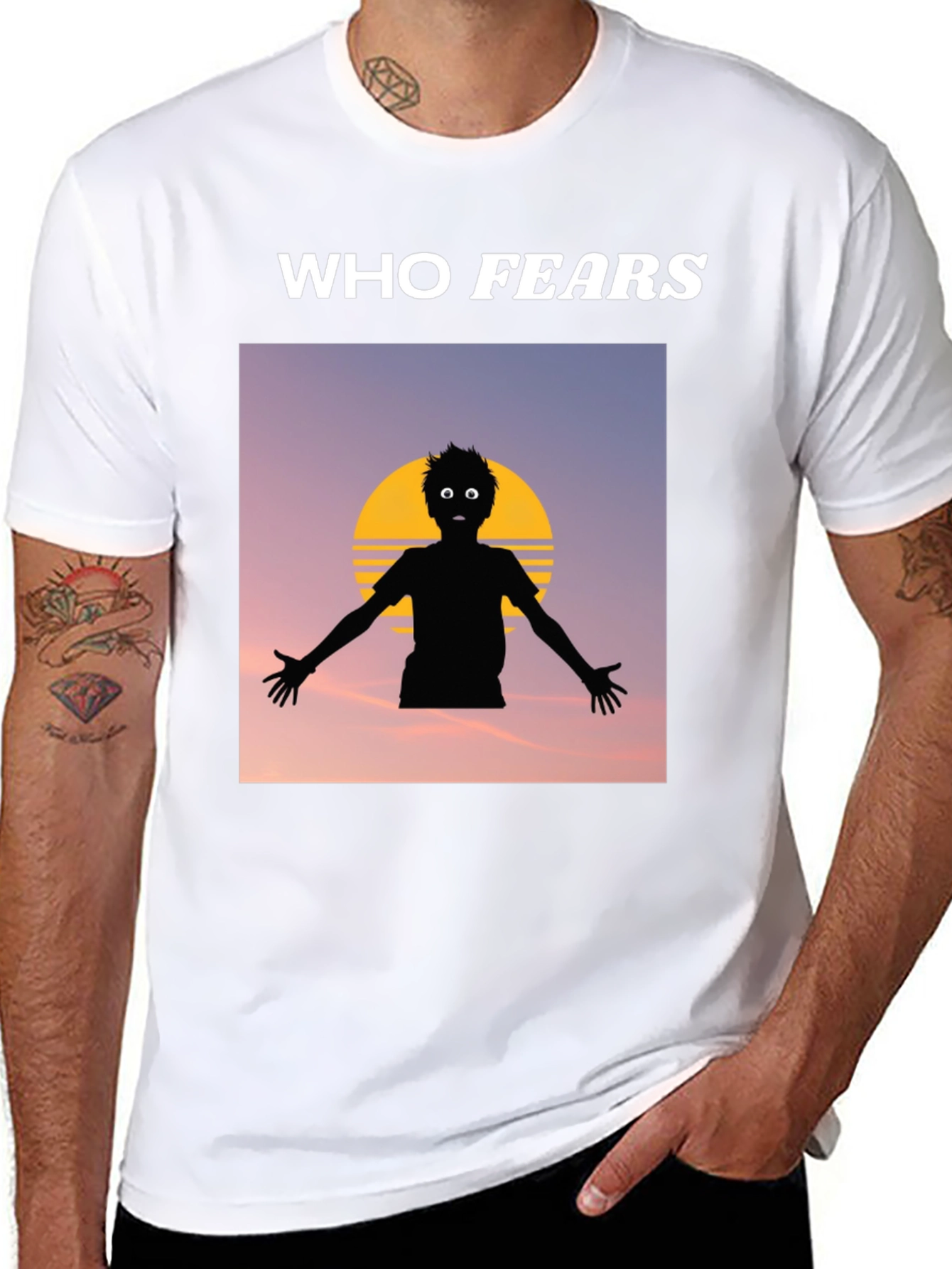 Black Who Fears T-Shirt, Graphic Tee, Cotton Blend view 8